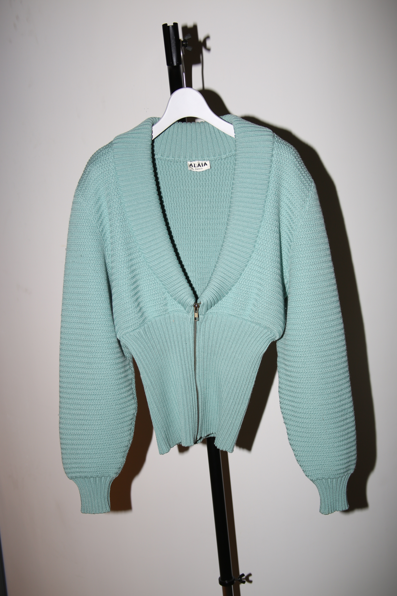 1986 ALAIA / CHUNKY KNIT BLOUSON IN MINT