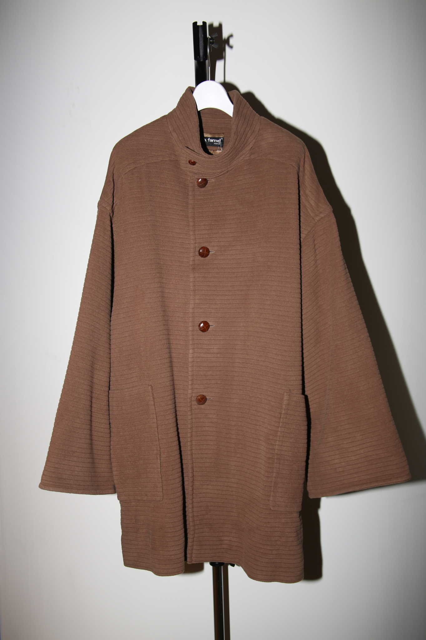 1980 VINTAGE / ACRYLIC CORD CLOTH WIDE COAT