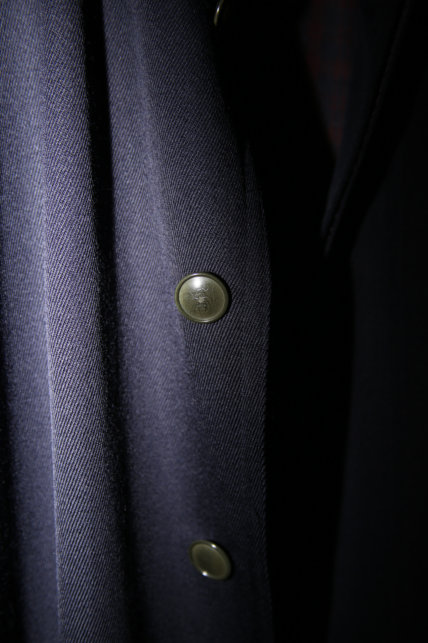 1970 HERMES / WOOL KARSEY BALMACAAN LONG COAT IN NAVY