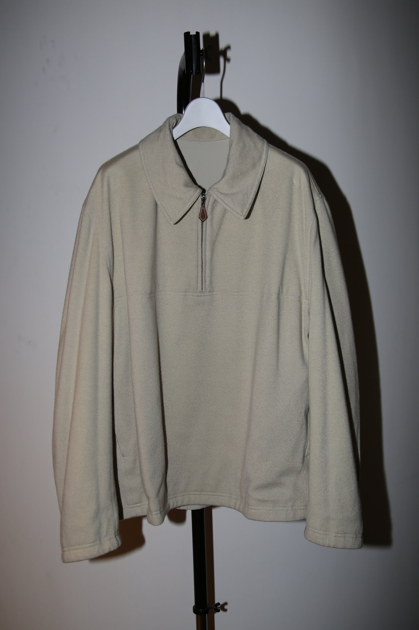 2000 HERMES / REVERSIBLE PULLOVER JACKET : CASHMERE KNIT × WATER PROOF NYLON