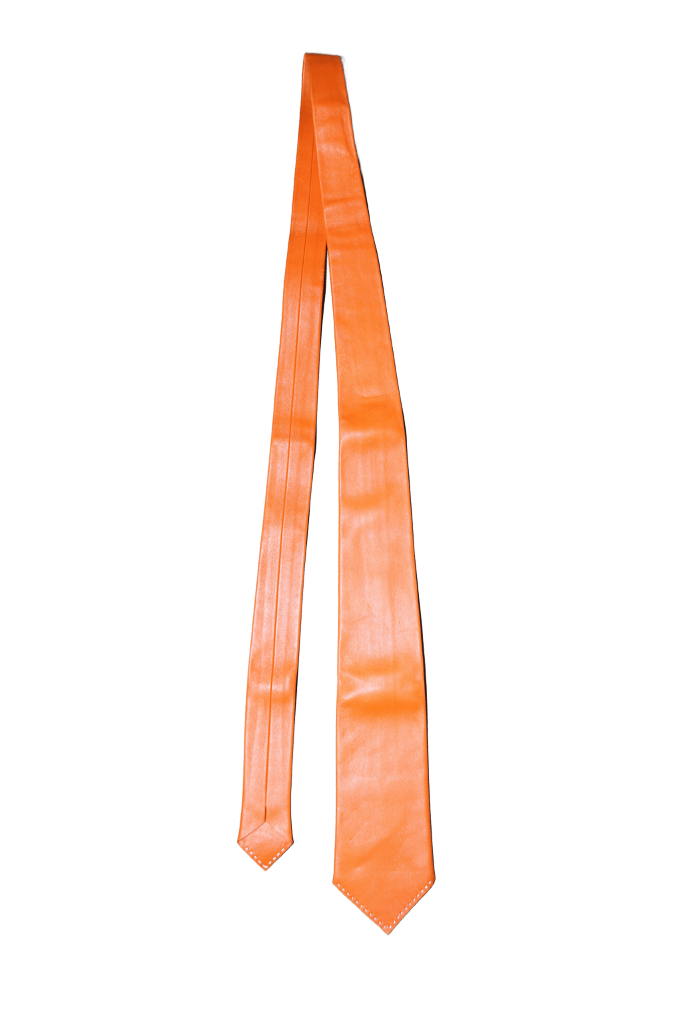 2000 HERMES / LEATHER NECK TIE WITH HAND STITCH