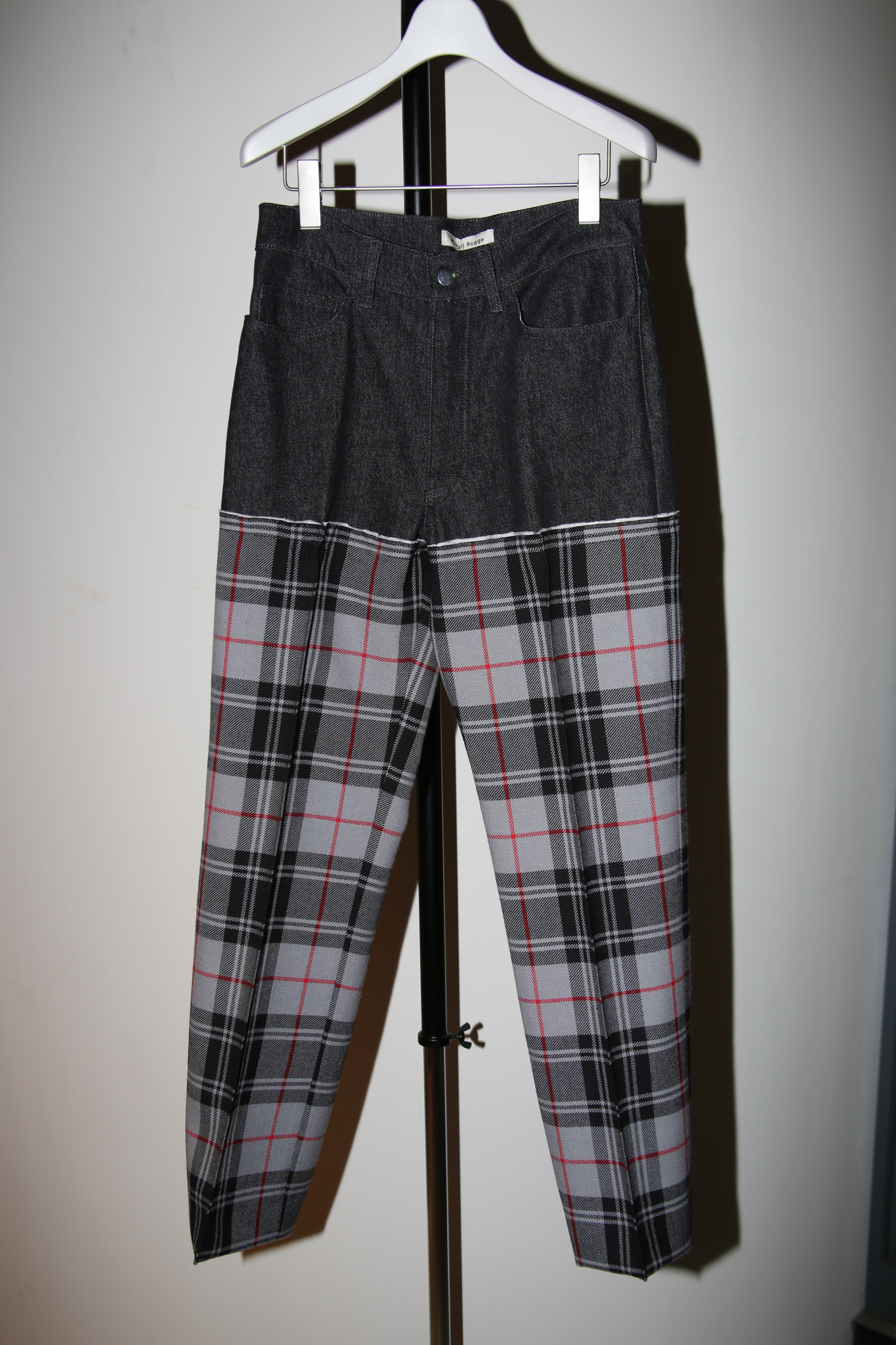 MERYLL ROGGE / DENIM PANTS WITH TARTAN CHECK