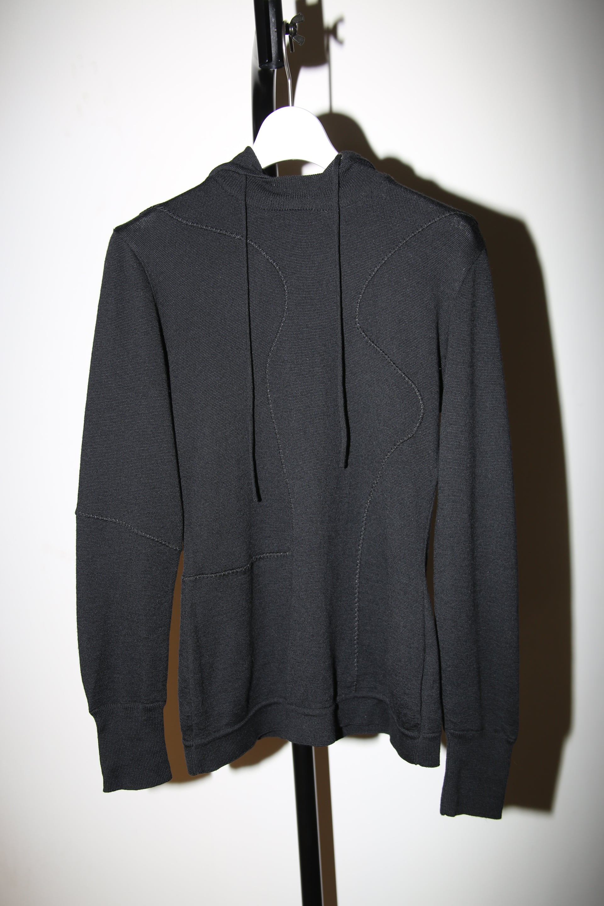 1990 CLAUDE MONTANA / PATCH WORK WOOL KNIT HOODIE