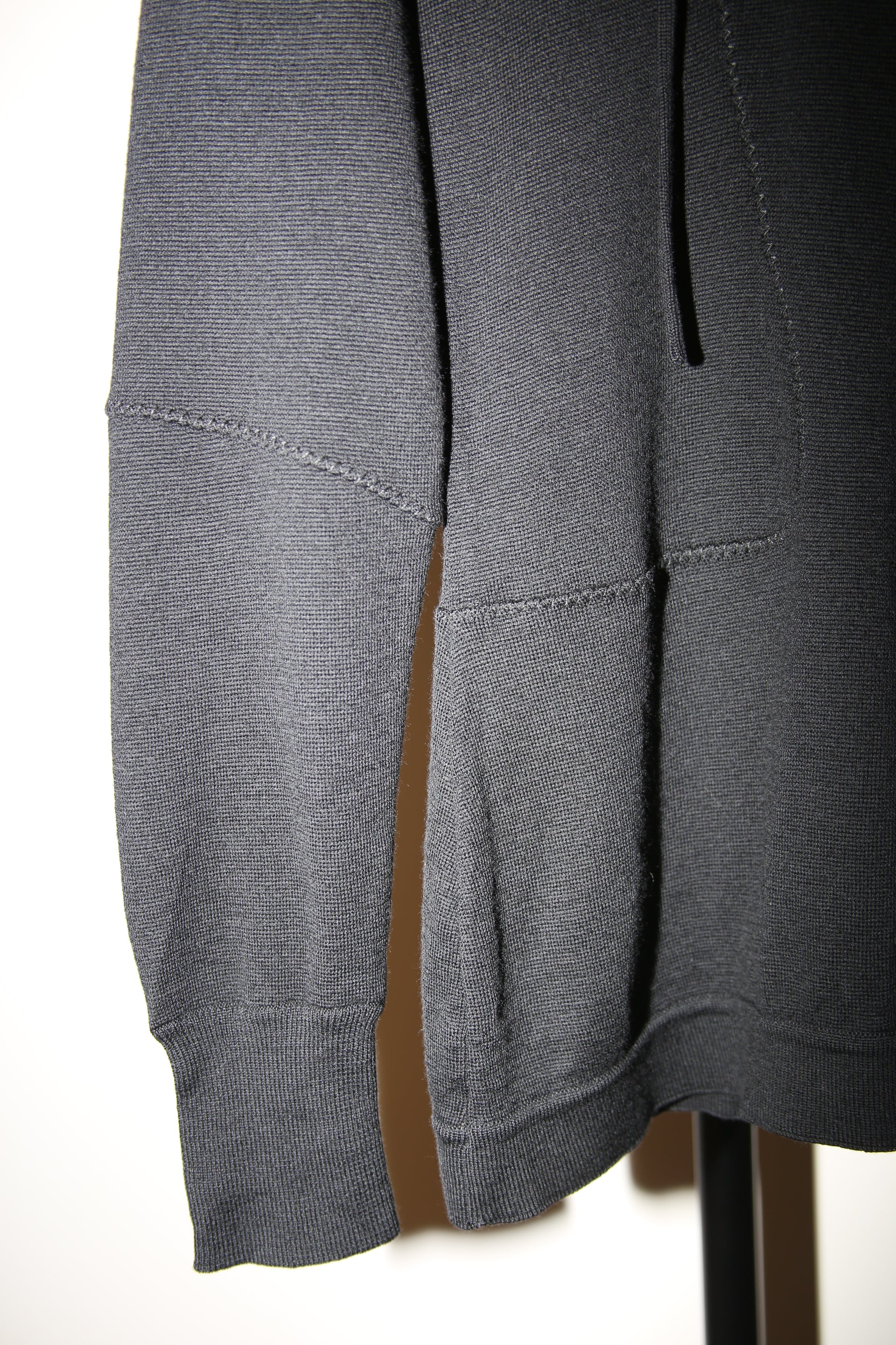 1990 CLAUDE MONTANA / PATCH WORK WOOL KNIT HOODIE