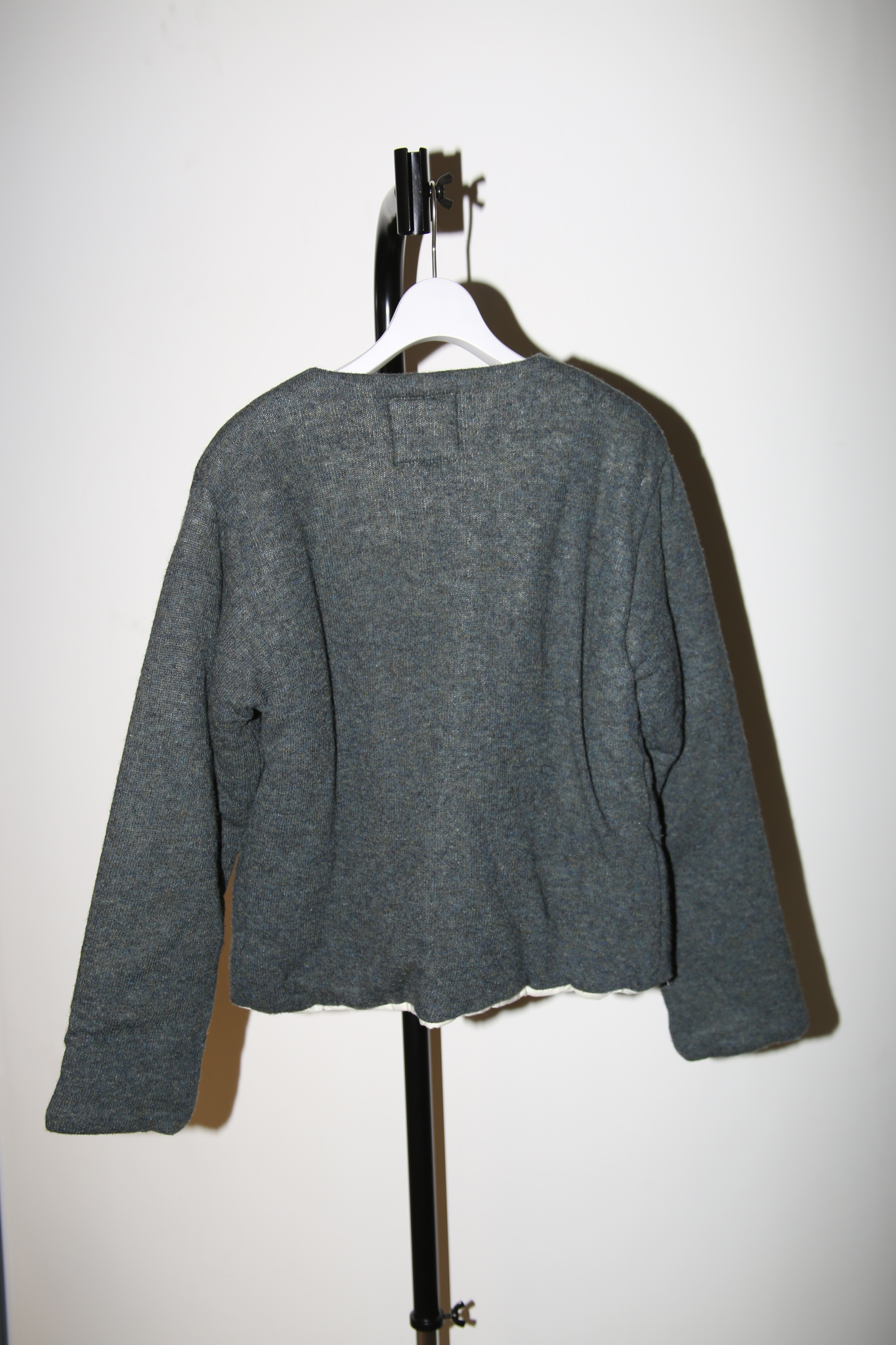 1997 COMME DES GARCONS HOMME / PADDED KNIT CARDIGAN JACKET IN SHETLAND WOOL