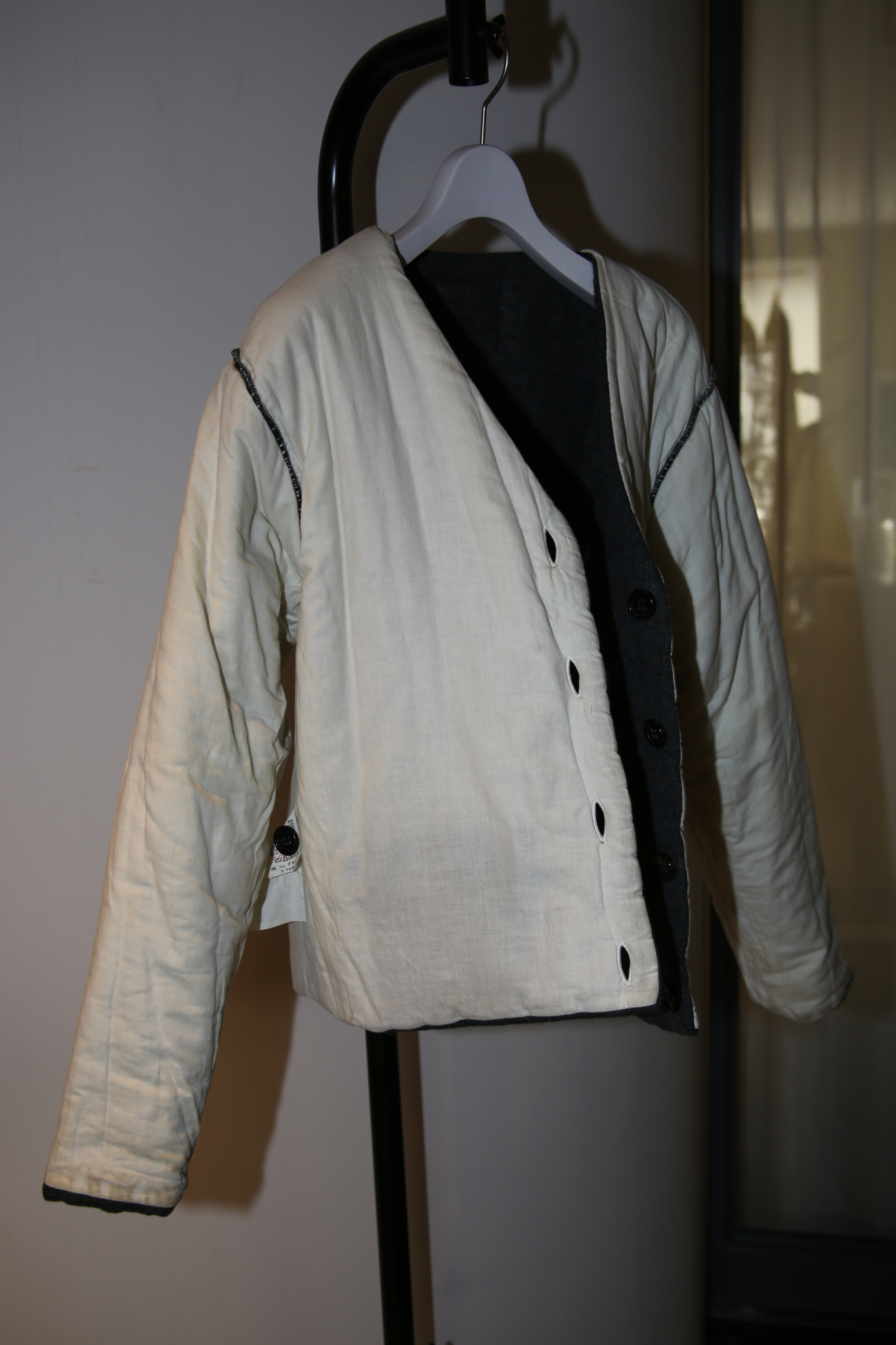 1997 COMME DES GARCONS HOMME / PADDED KNIT CARDIGAN JACKET IN SHETLAND WOOL