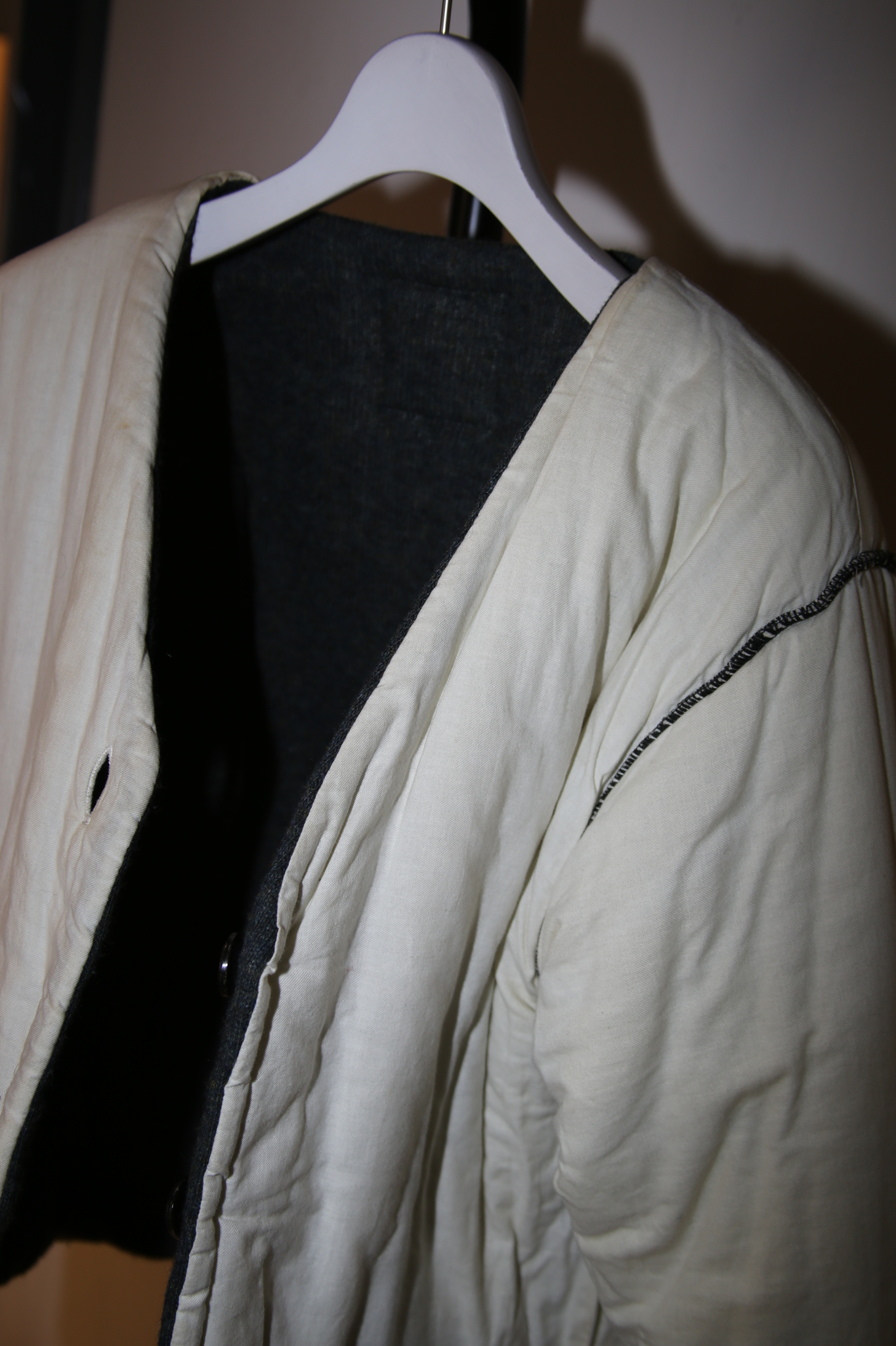 1997 COMME DES GARCONS HOMME / PADDED KNIT CARDIGAN JACKET IN SHETLAND WOOL