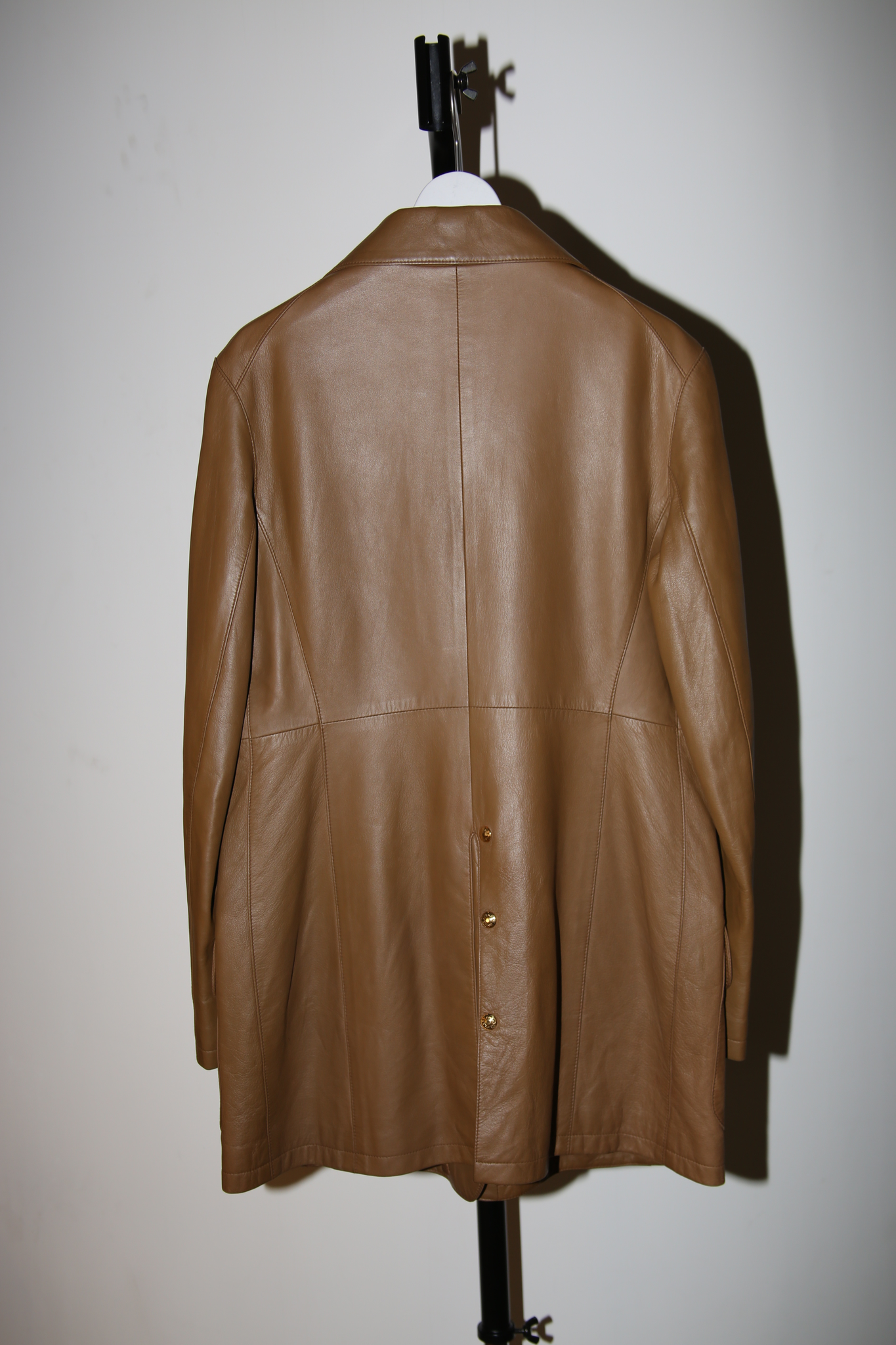1980 HERMES / LEATHER TAILORED SUITS WITH DETACHABLE POCKET