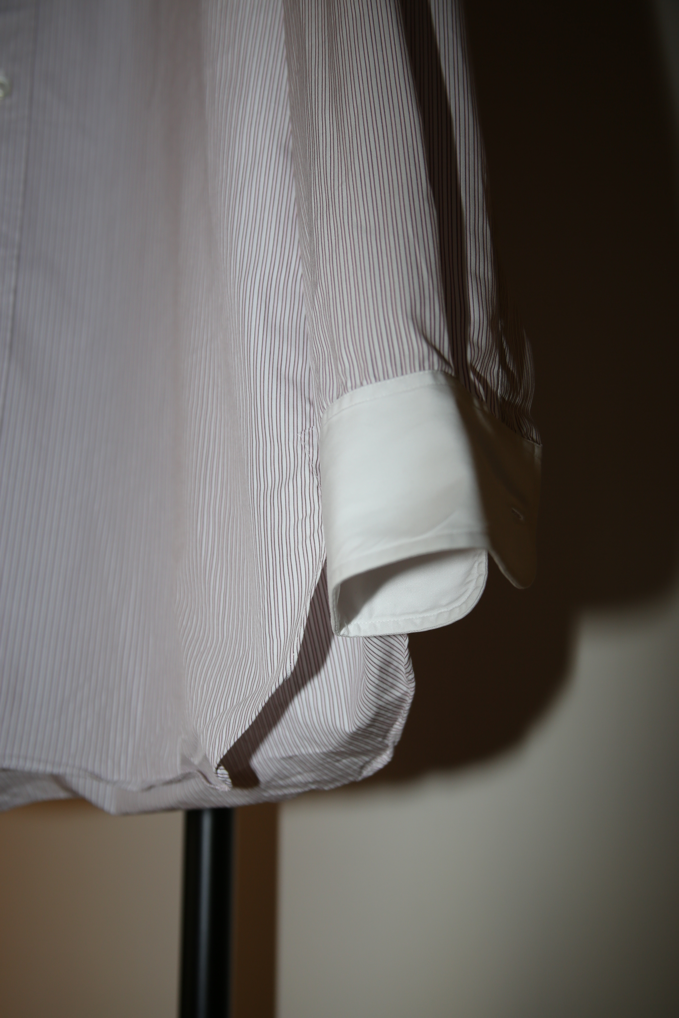 1990 CHARVET / COTTON CLERIC DRESS SHIRT IN PINK STRIPE