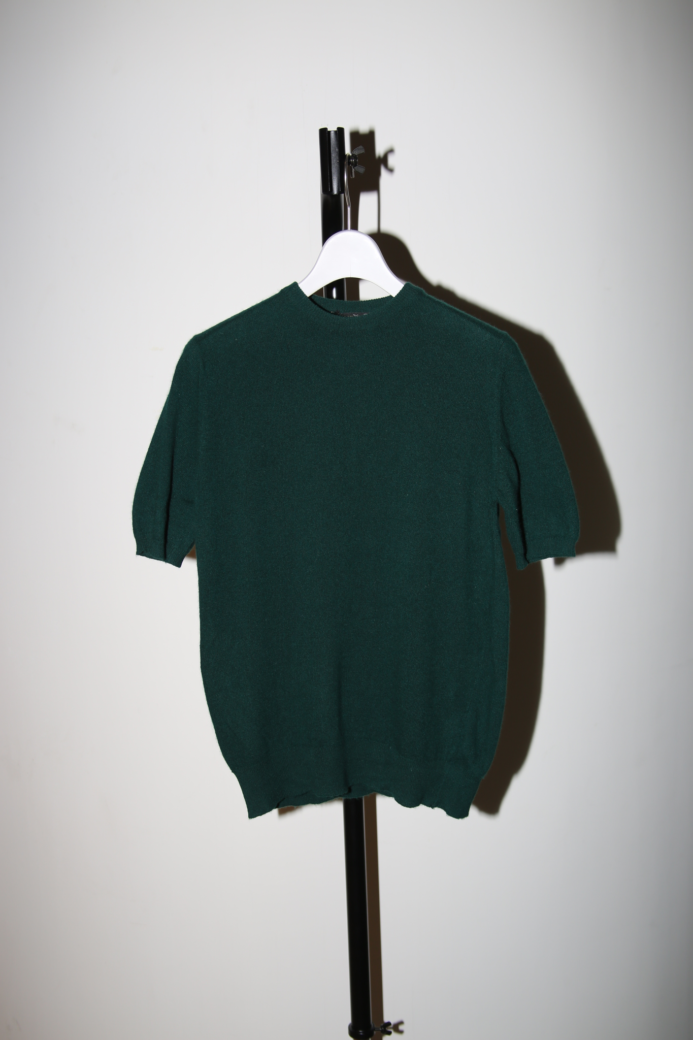 1960 VINTAGE / SCOTLAND CASHMERE KNIT T-SHIRT IN DEEP GREEN