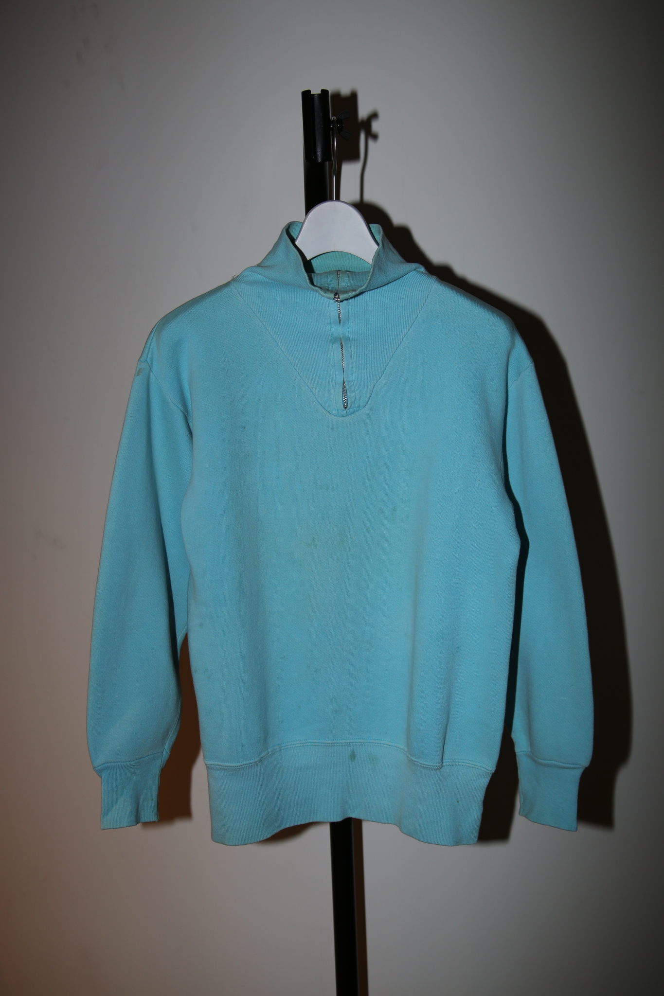 1960 VINTAGE / HIGH NECK SWEAT SHIRT WITH HALF ZIPPER