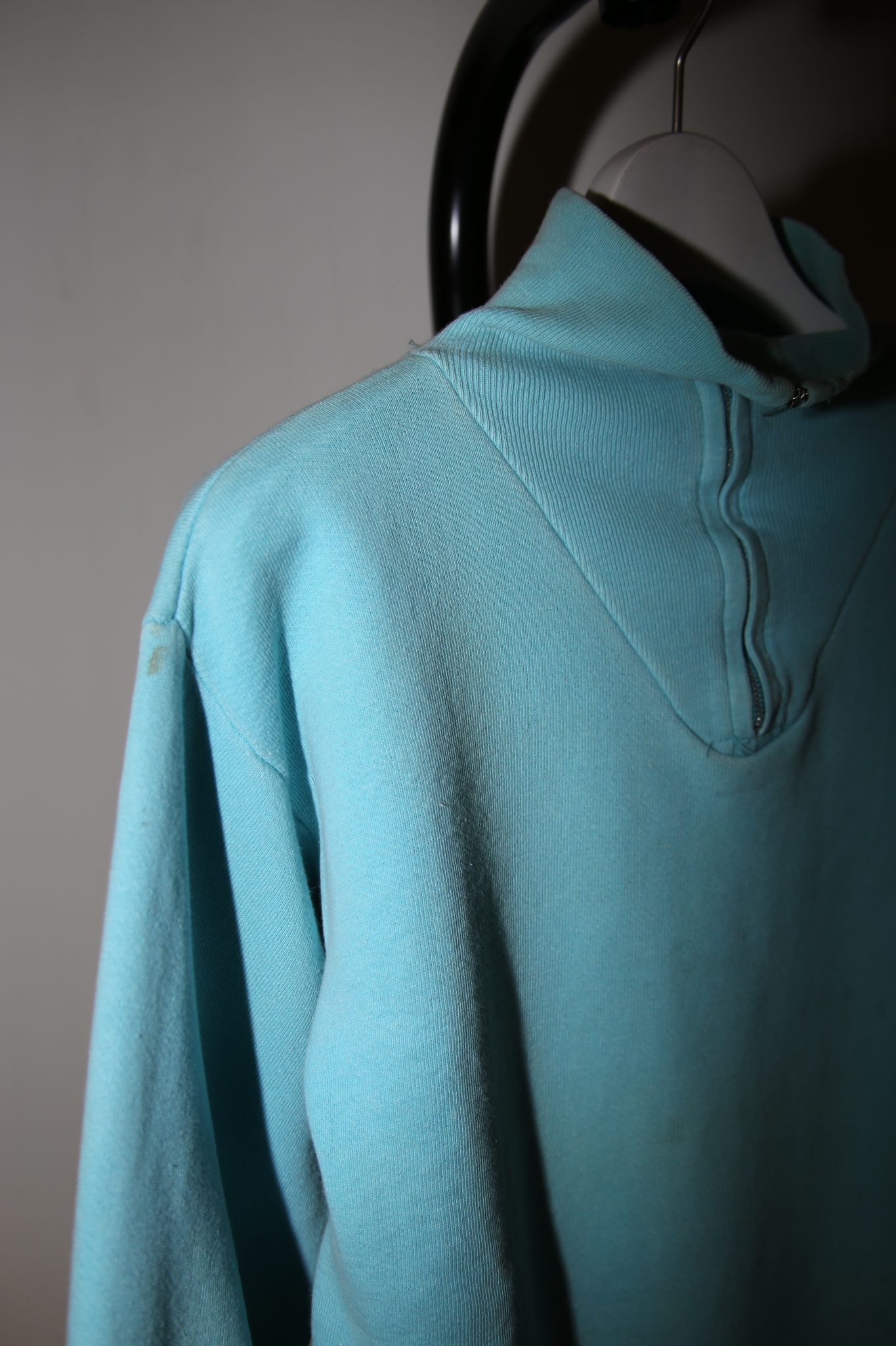 1960 VINTAGE / HIGH NECK SWEAT SHIRT WITH HALF ZIPPER