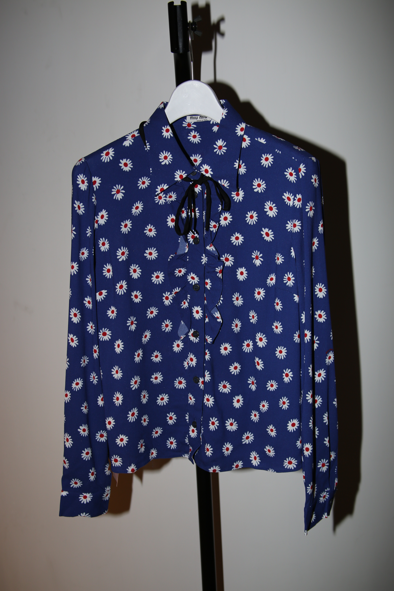 MIU MIU / FLOWER PRINT FRILL BLOUSE : DEADSTOCK