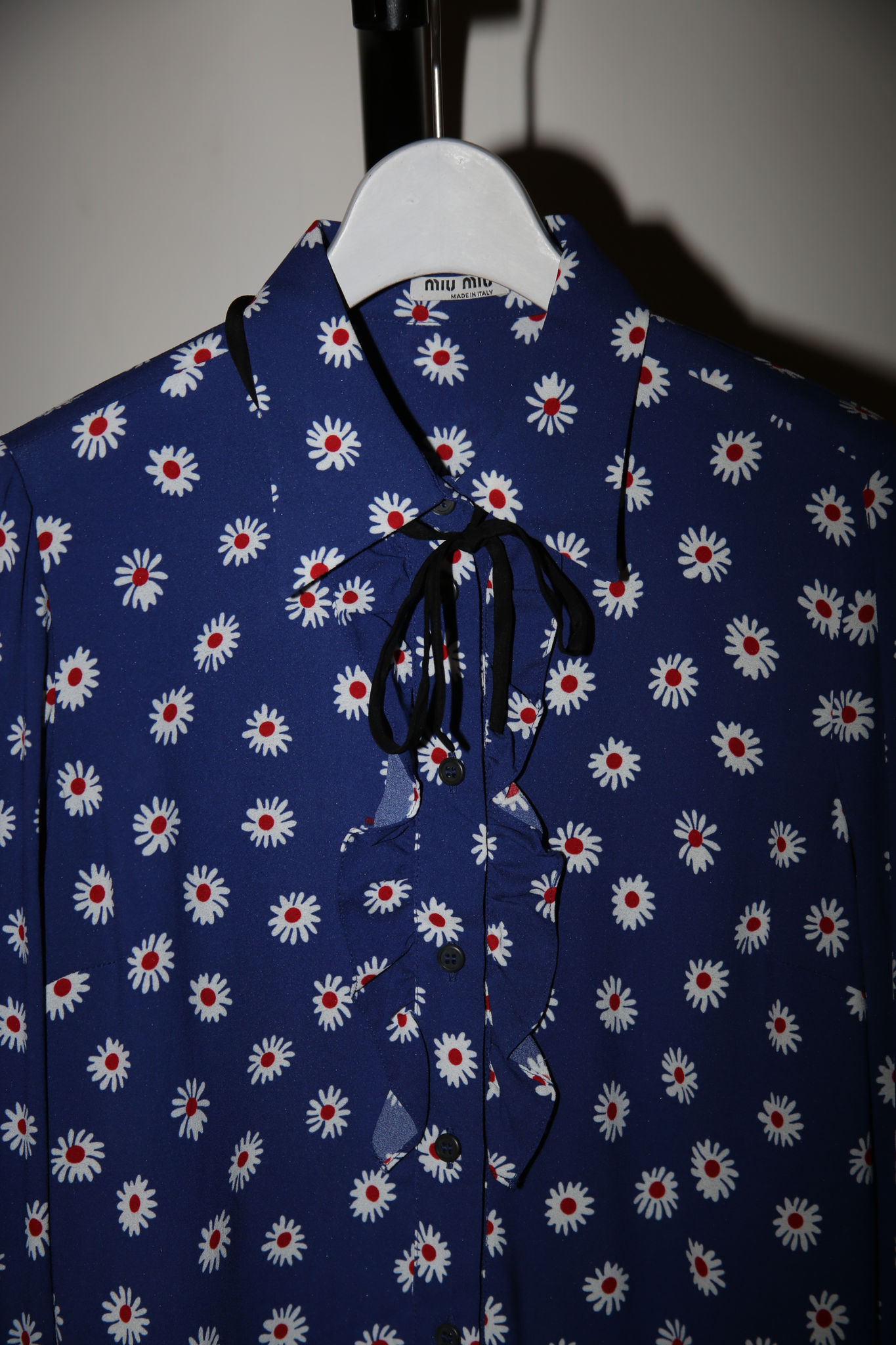 MIU MIU / FLOWER PRINT FRILL BLOUSE : DEADSTOCK