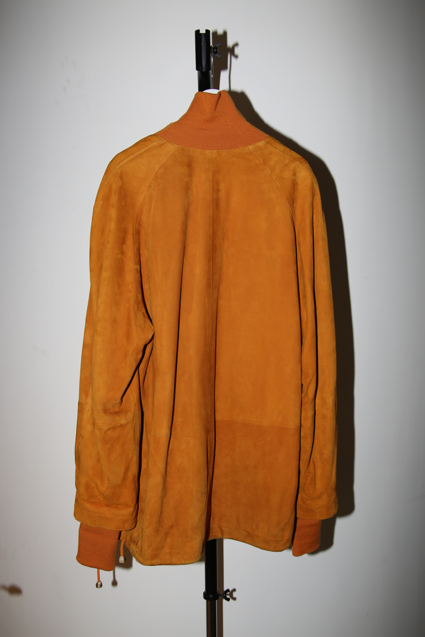 1980 HERMES / NUBUCK LEATHER PULLOVER JACKET IN ORANGE