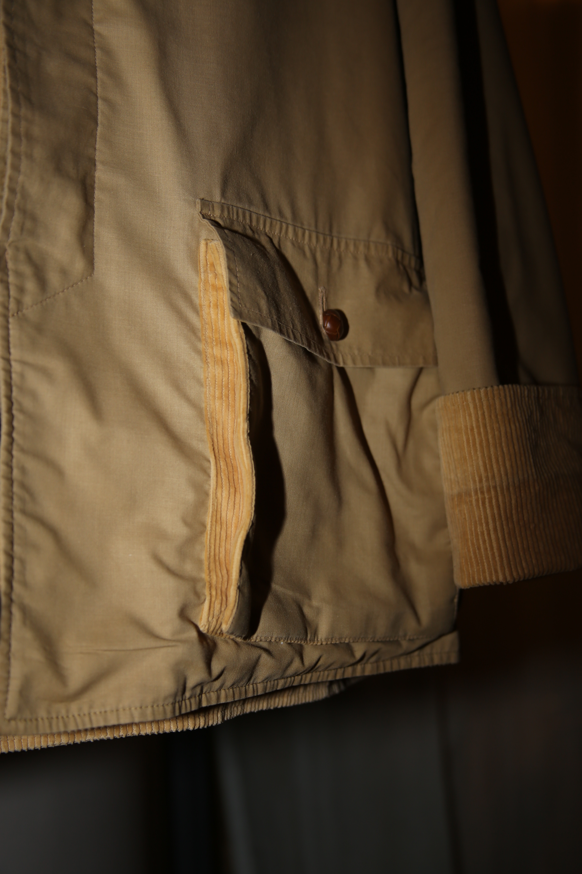 1970 VALENTINO / SHIRT FABRIC RAILROAD JACKET WITH CORDUROY LINING