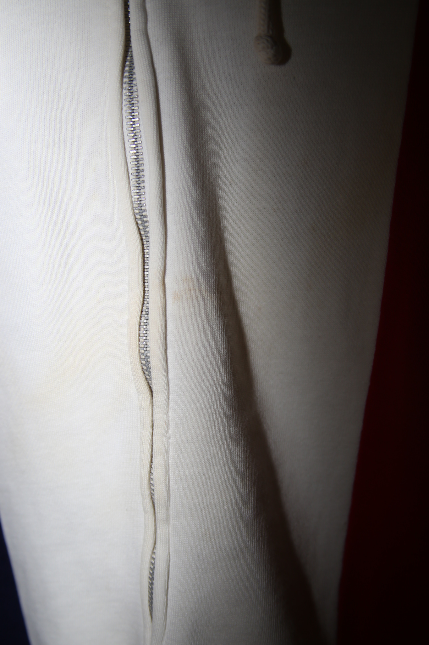 1960 VINTAGE / PATCH WORK TRICO STRIPE SWEAT HOODIE WITH ZIPPER