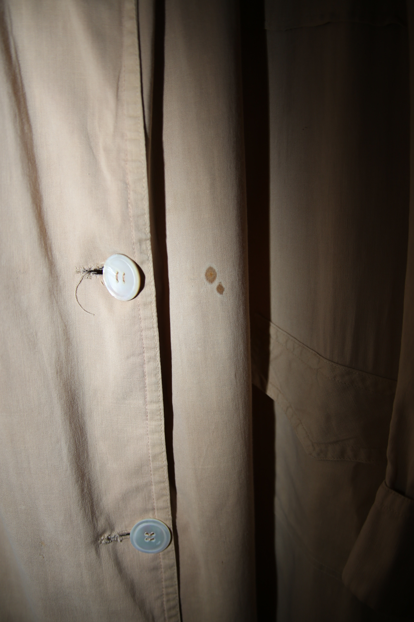 1920 ANTIQUES / LINEN DUSTER COAT WITH PUFF SLEEVE