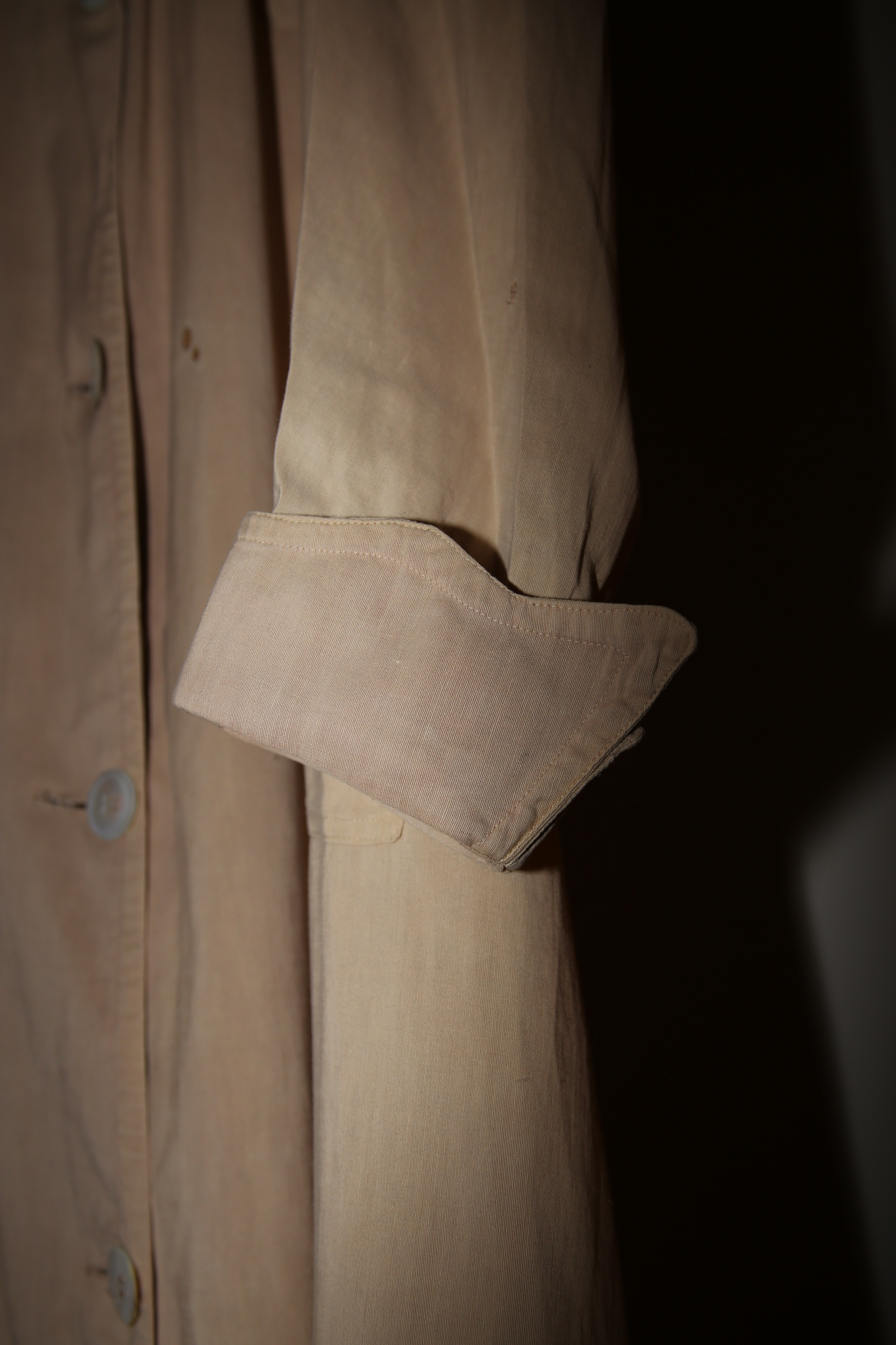 1920 ANTIQUES / LINEN DUSTER COAT WITH PUFF SLEEVE