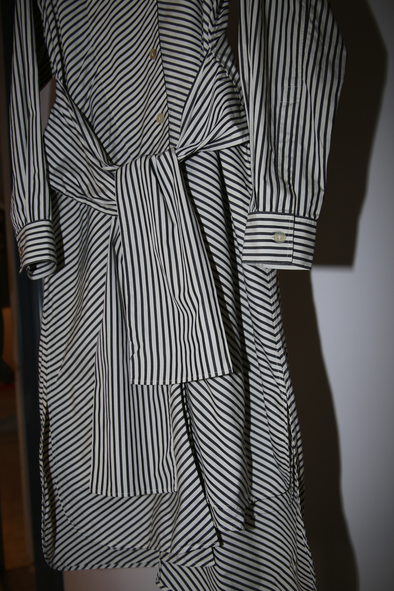 2020 LOEWE / ASYMMETRY SHIRT DRESS WITH PIN STRIPE