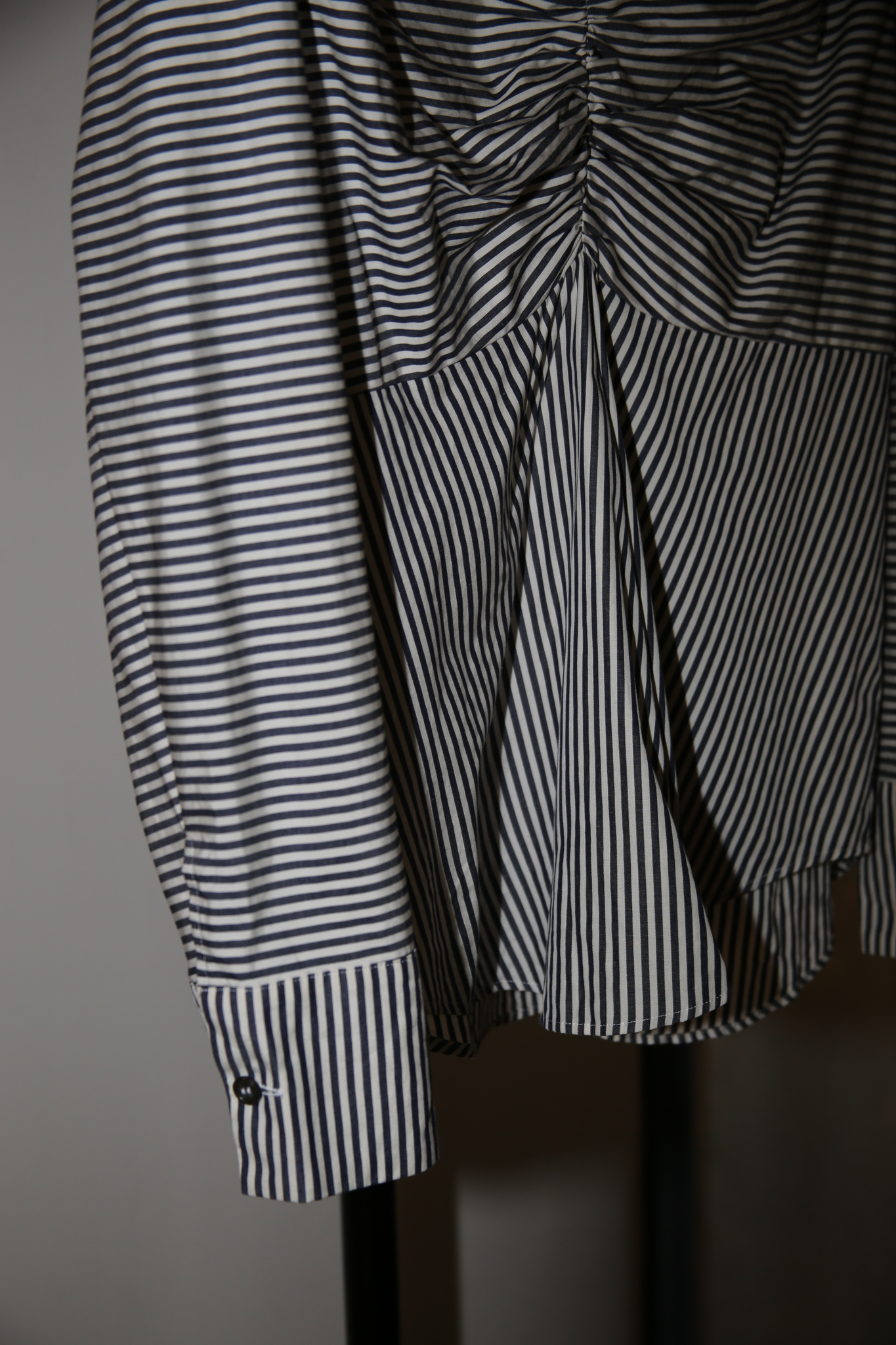 2000 ROMEO GIGLI / PIN STRIPE DRAPING SHIRT BLOUSE
