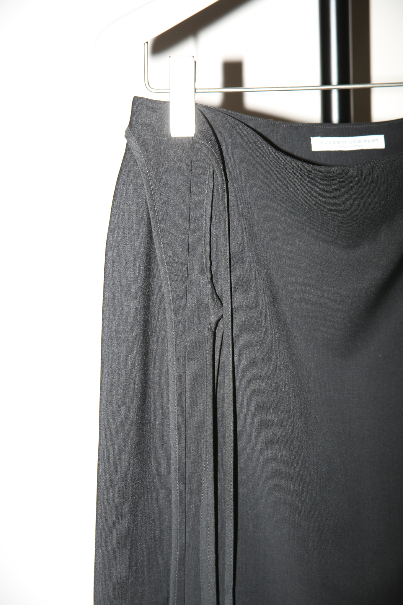 2002 HUSSEIN CHALAYAN / INSIDE OUT SUIT SKIRT IN BLACK
