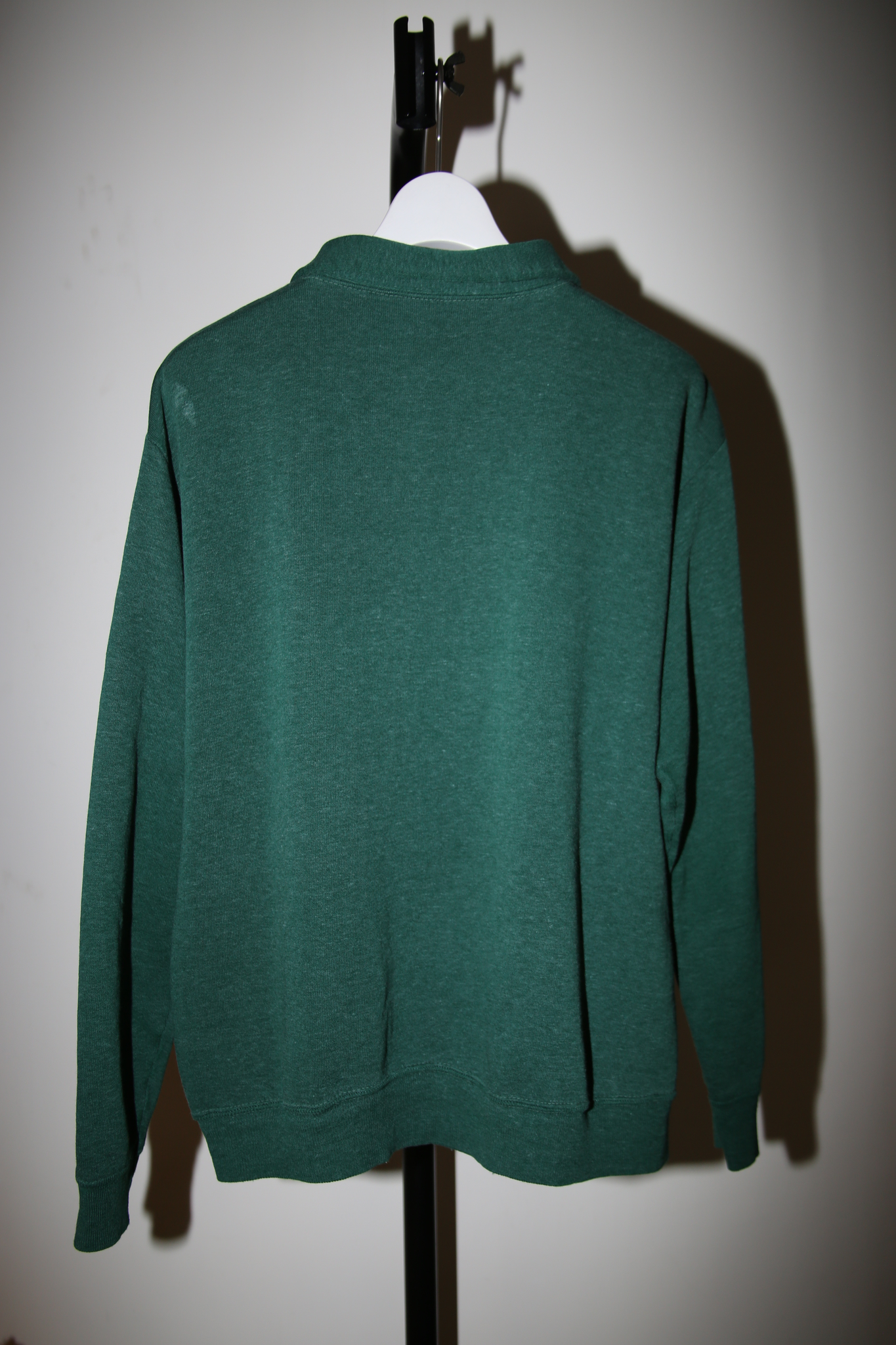 1970 VINTAGE / HALF ZIP SWEAT POLO IN GREEN - SIZE ABOUT M