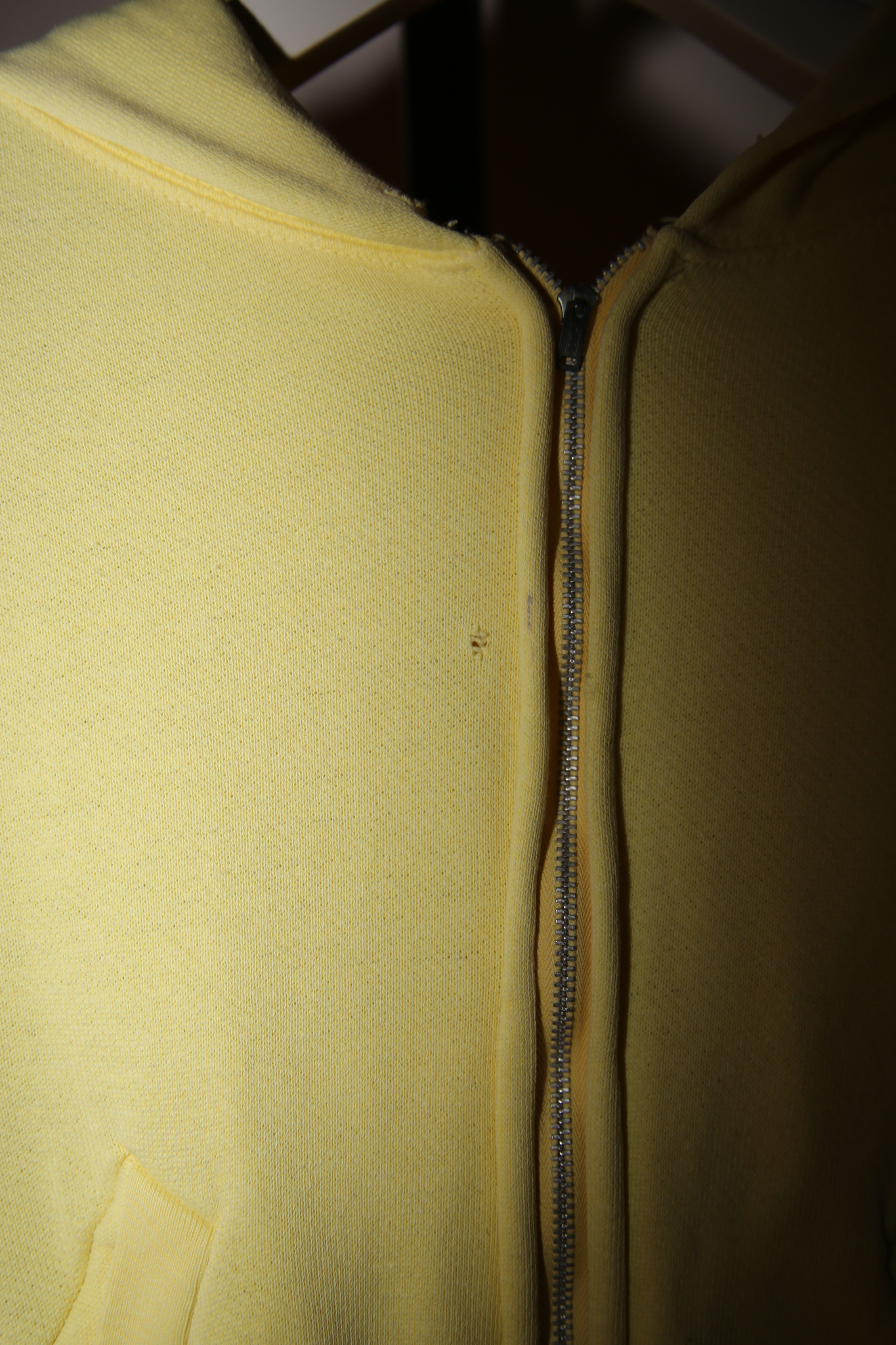 1960 VINTAGE / SHORT LENGTH COTTON ZIP UP HOODIE WITH HARINUKI RIB