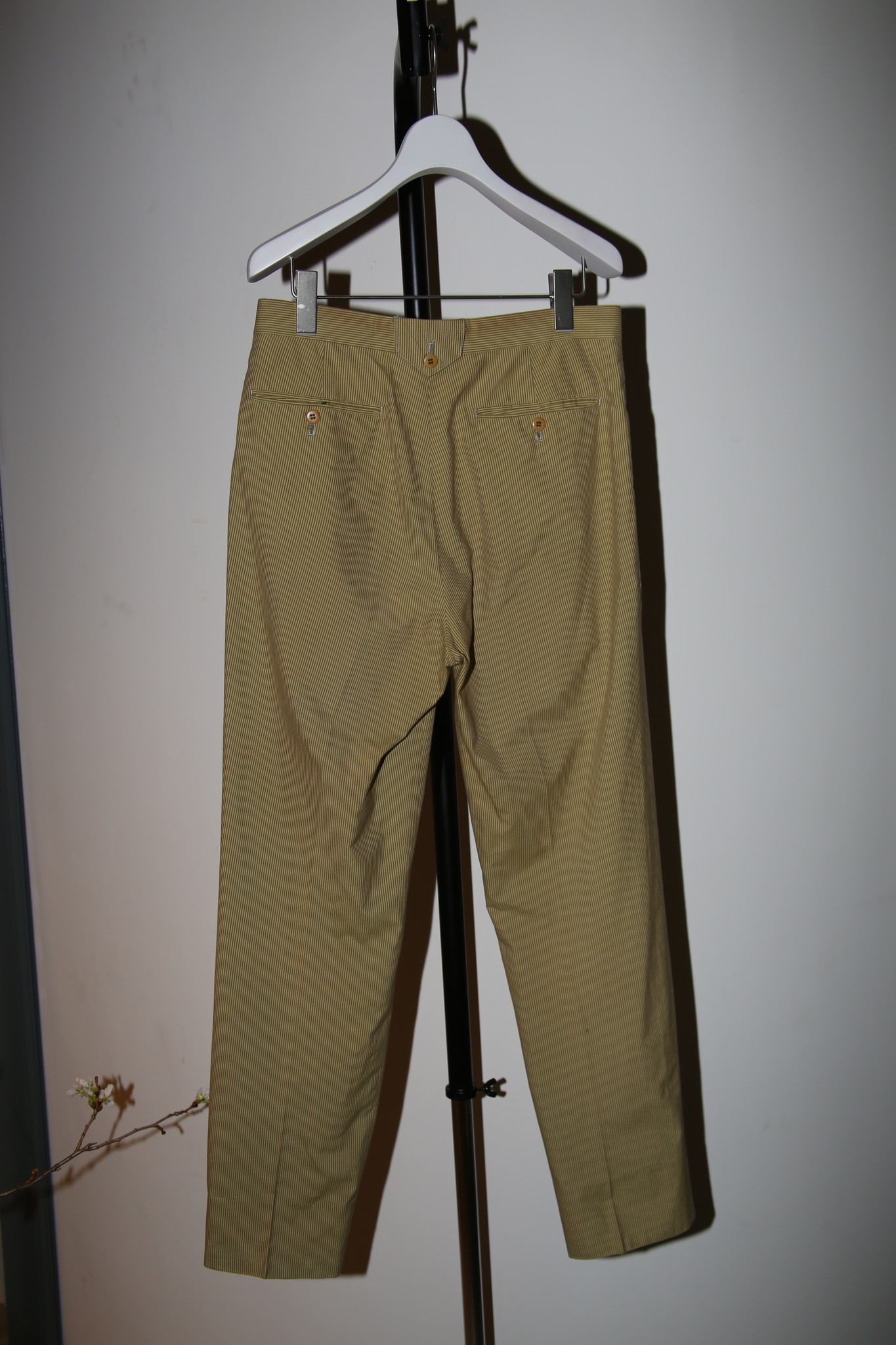 1990 ROMEO GIGLI / 3PIECE TAILORED SUIT WITH PIN STRIPE