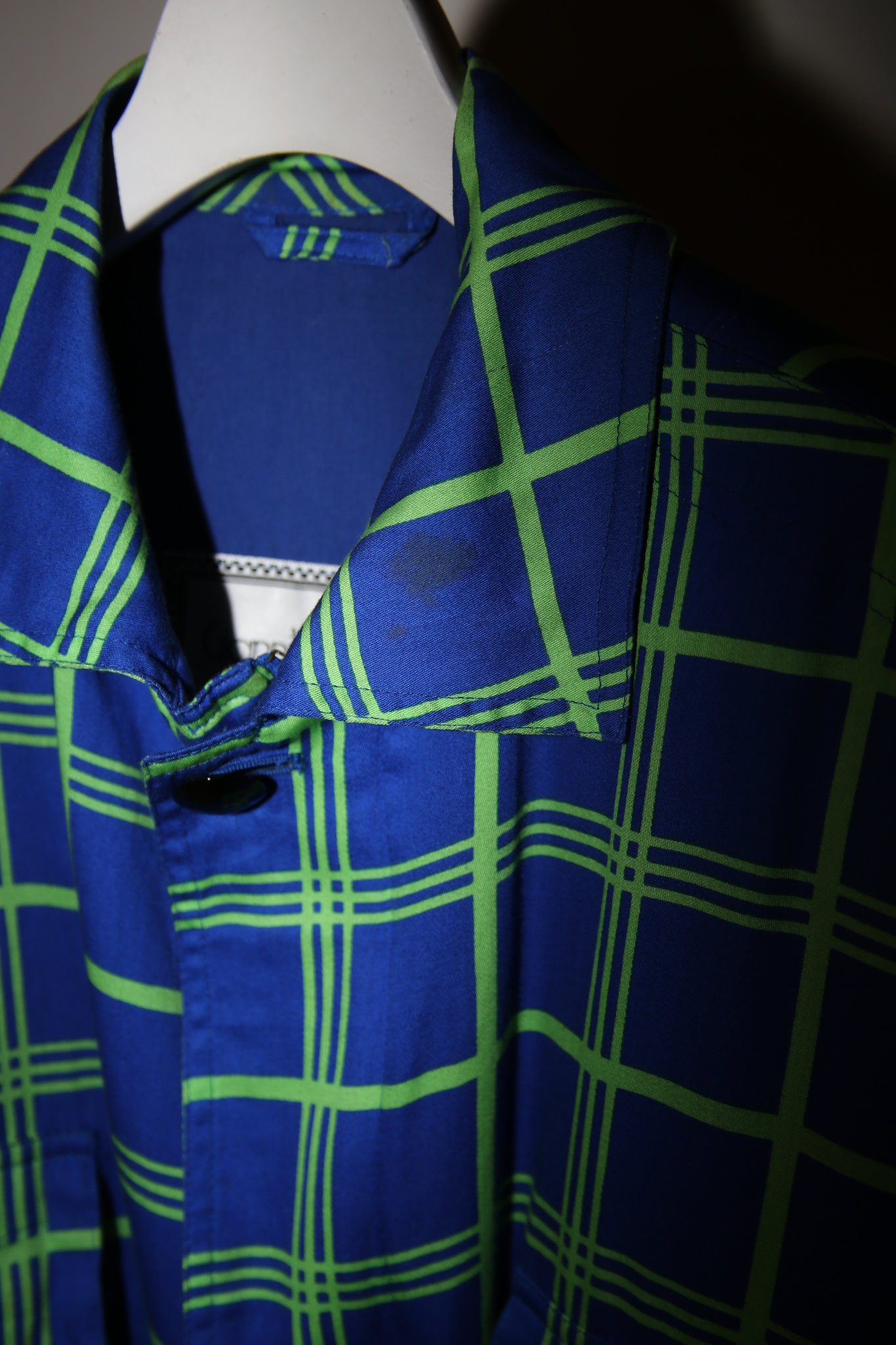 1980 GIANNI VERSACE / PLAID COTTON JACKET WITH PADDED SHOULDER