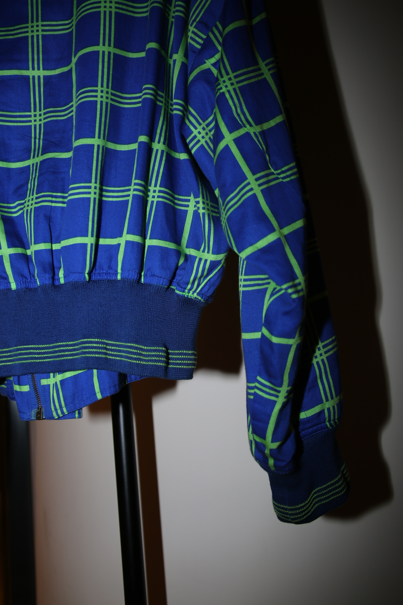 1980 GIANNI VERSACE / PLAID COTTON JACKET WITH PADDED SHOULDER