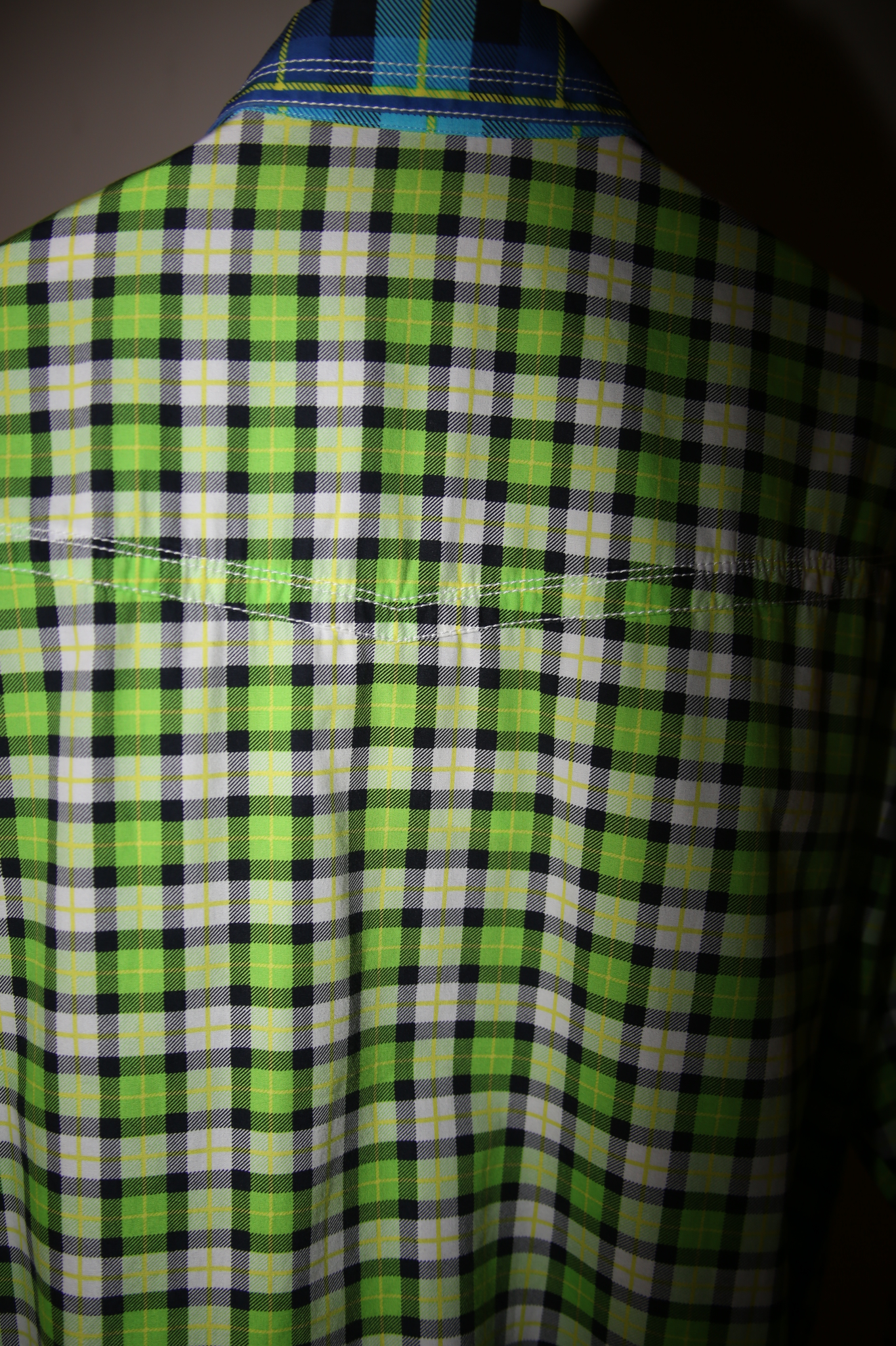 1990 GIANNI VERSACE / COTTON PLAID SHIRT WITH SNAP BUTTON