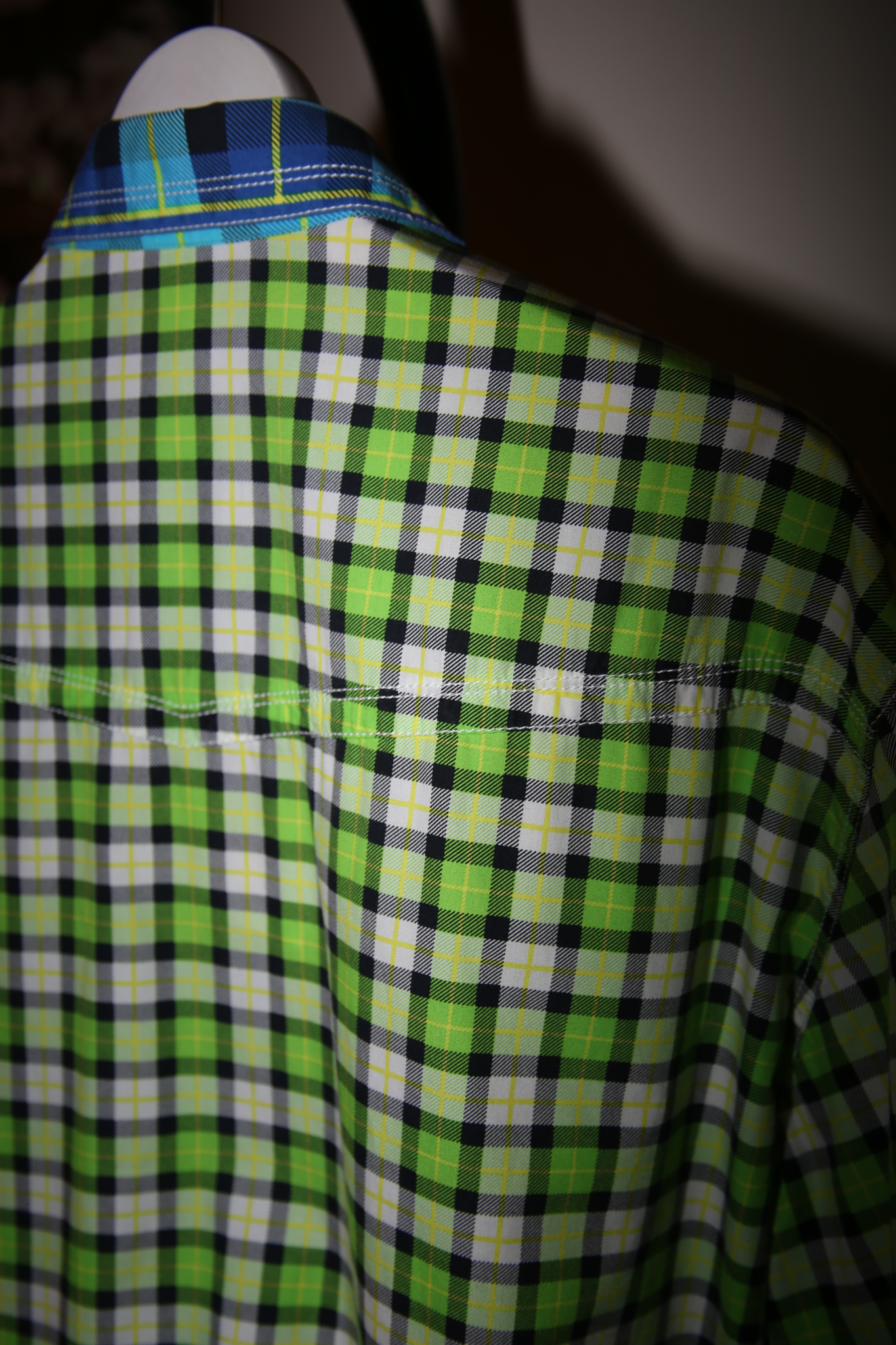 1990 GIANNI VERSACE / COTTON PLAID SHIRT WITH SNAP BUTTON