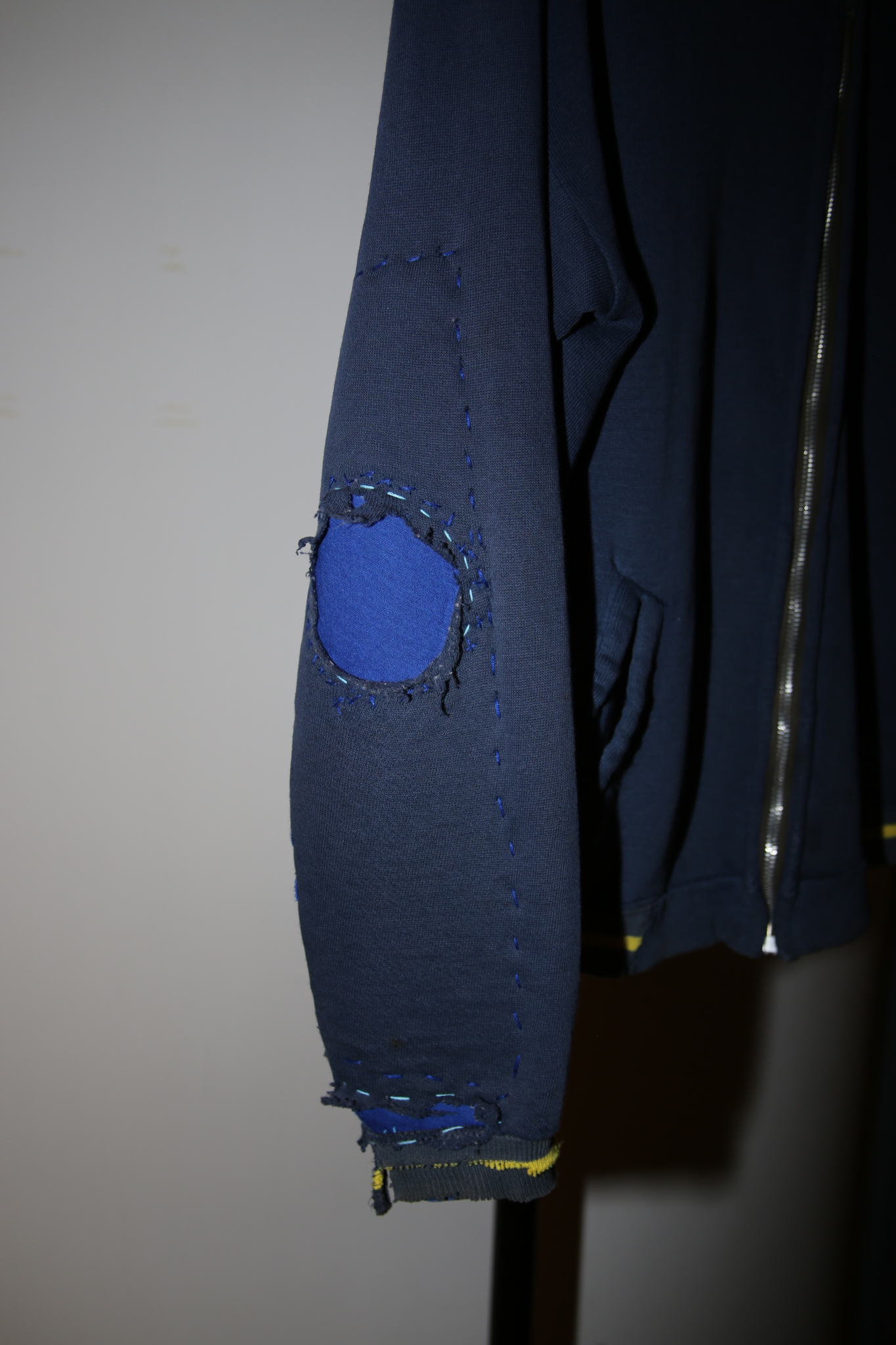 1970 VINTAGE / BEAUTIFUL REPAIR SWEAT CARDIGAN WITH ZIPPER