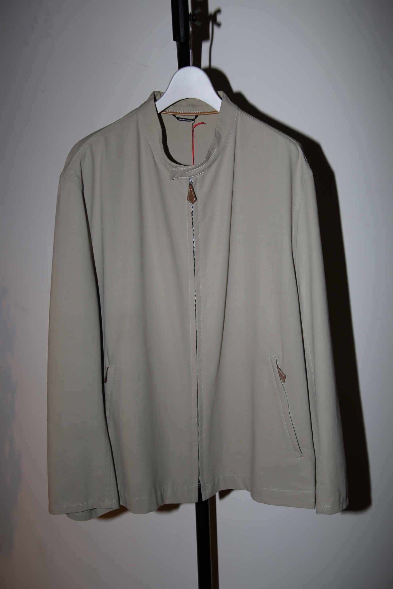 2000 HERMES / BAND COLLAR COTTON BLOUSON WITH ZIPPER