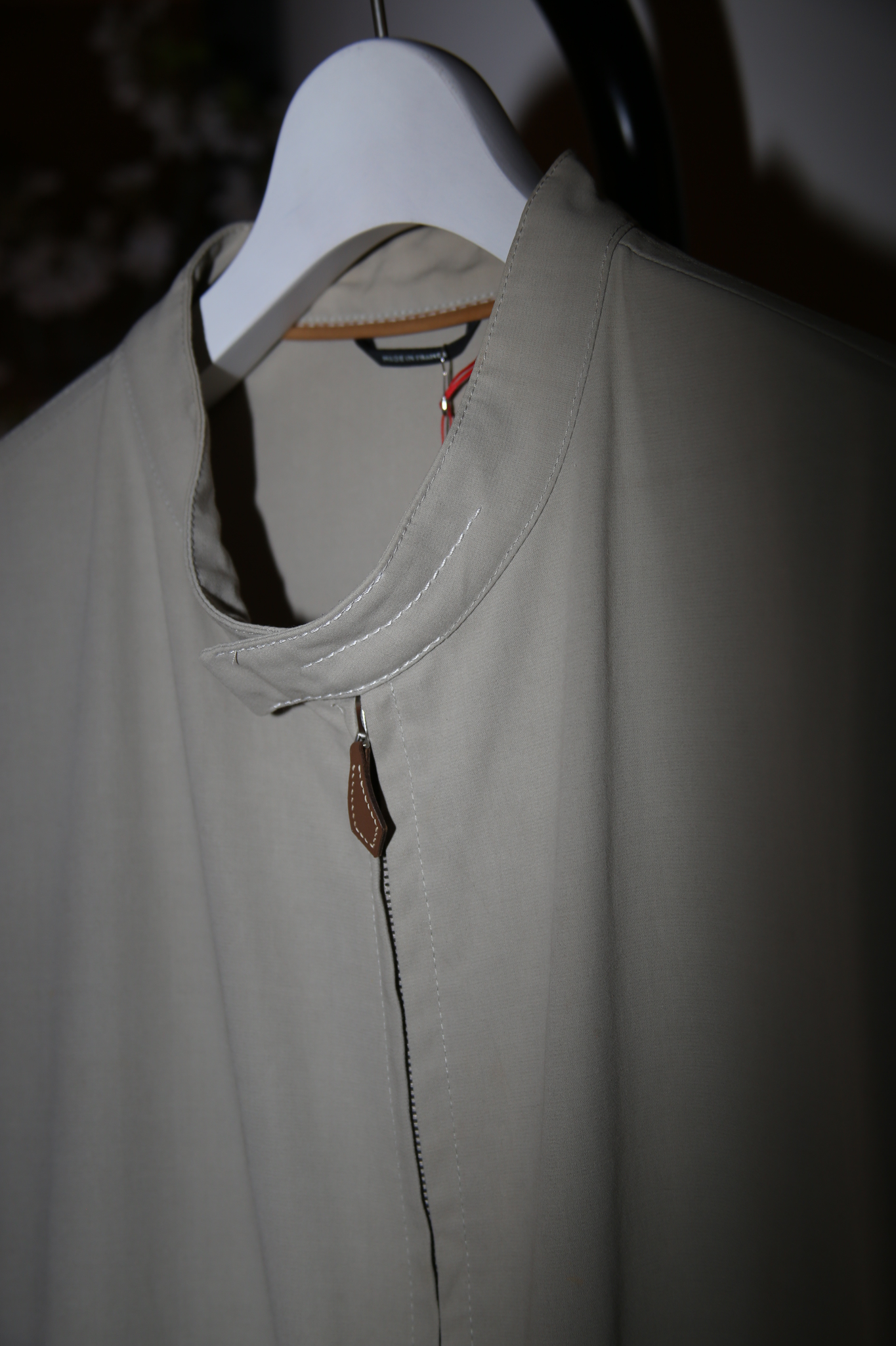 2000 HERMES / BAND COLLAR COTTON BLOUSON WITH ZIPPER