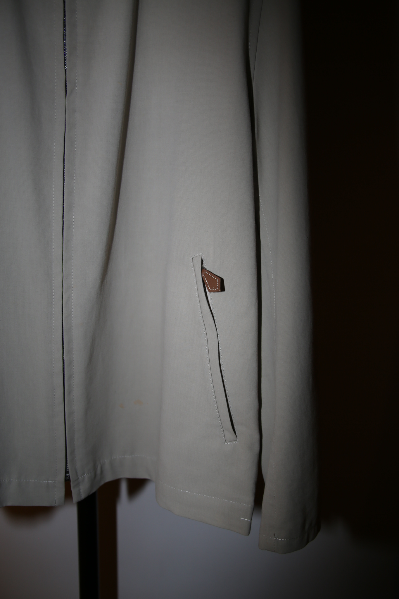 2000 HERMES / BAND COLLAR COTTON BLOUSON WITH ZIPPER