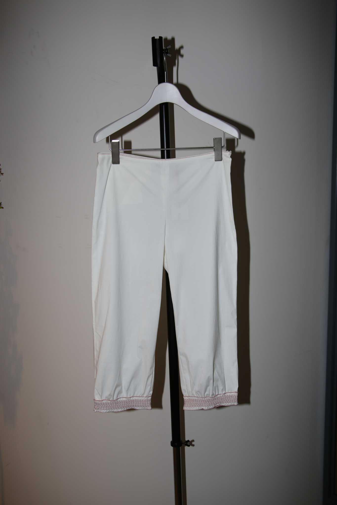 1990 MIU MIU / COTTON SABRINA PANTS WITH EMBROIDERY - DEADSTOCK