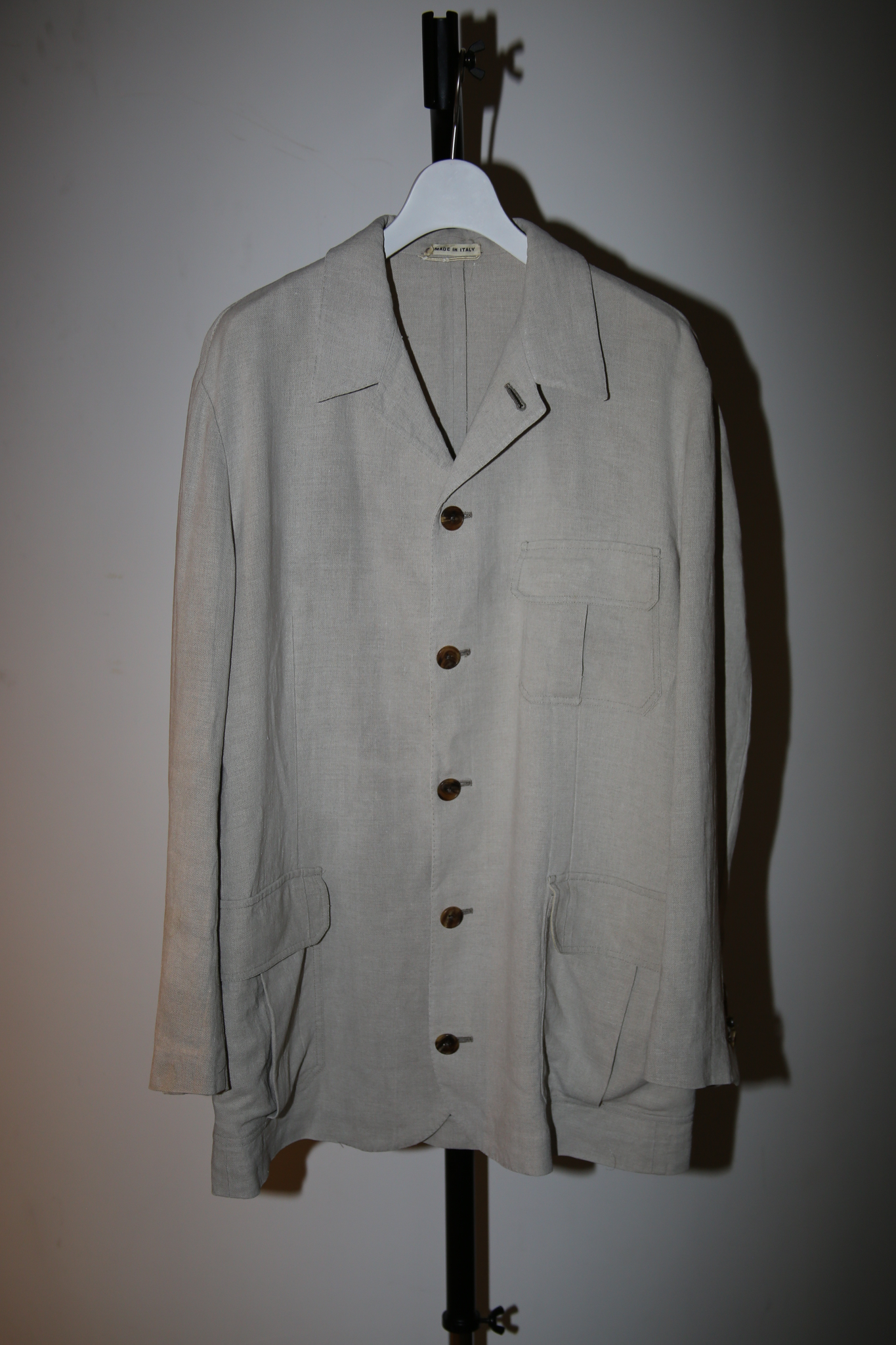 2000 HERMES / LINEN TAILORED JACKET WITH SIX BUTTON