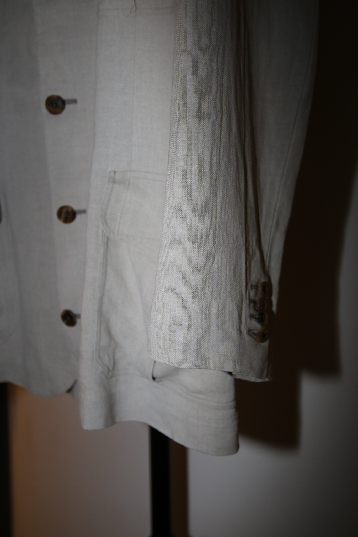 2000 HERMES / LINEN TAILORED JACKET WITH SIX BUTTON