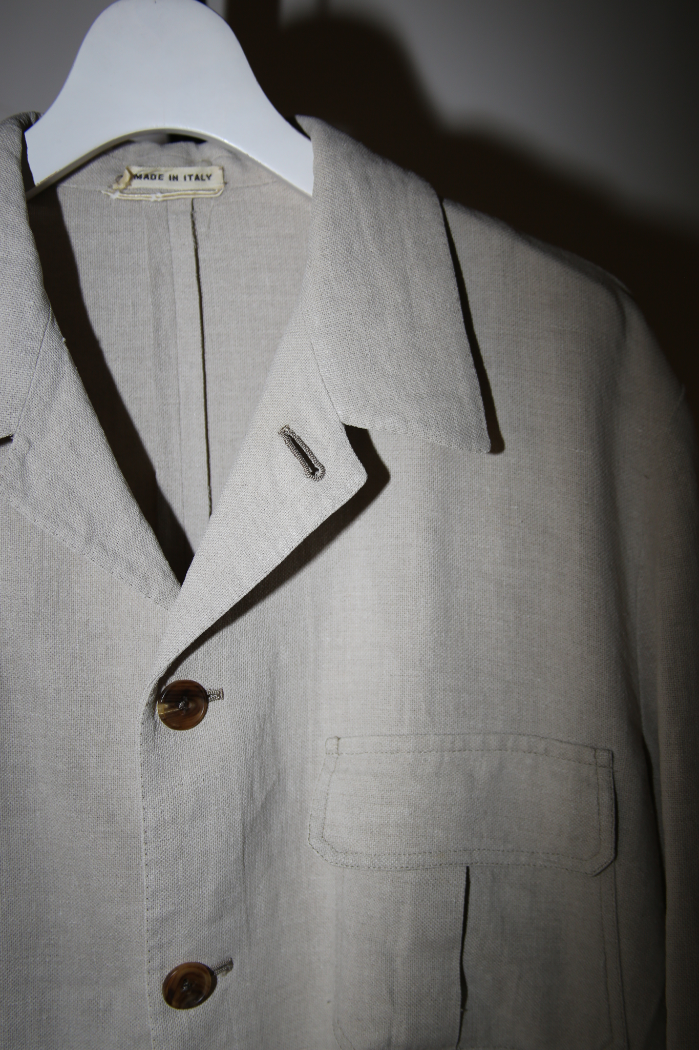 2000 HERMES / LINEN TAILORED JACKET WITH SIX BUTTON