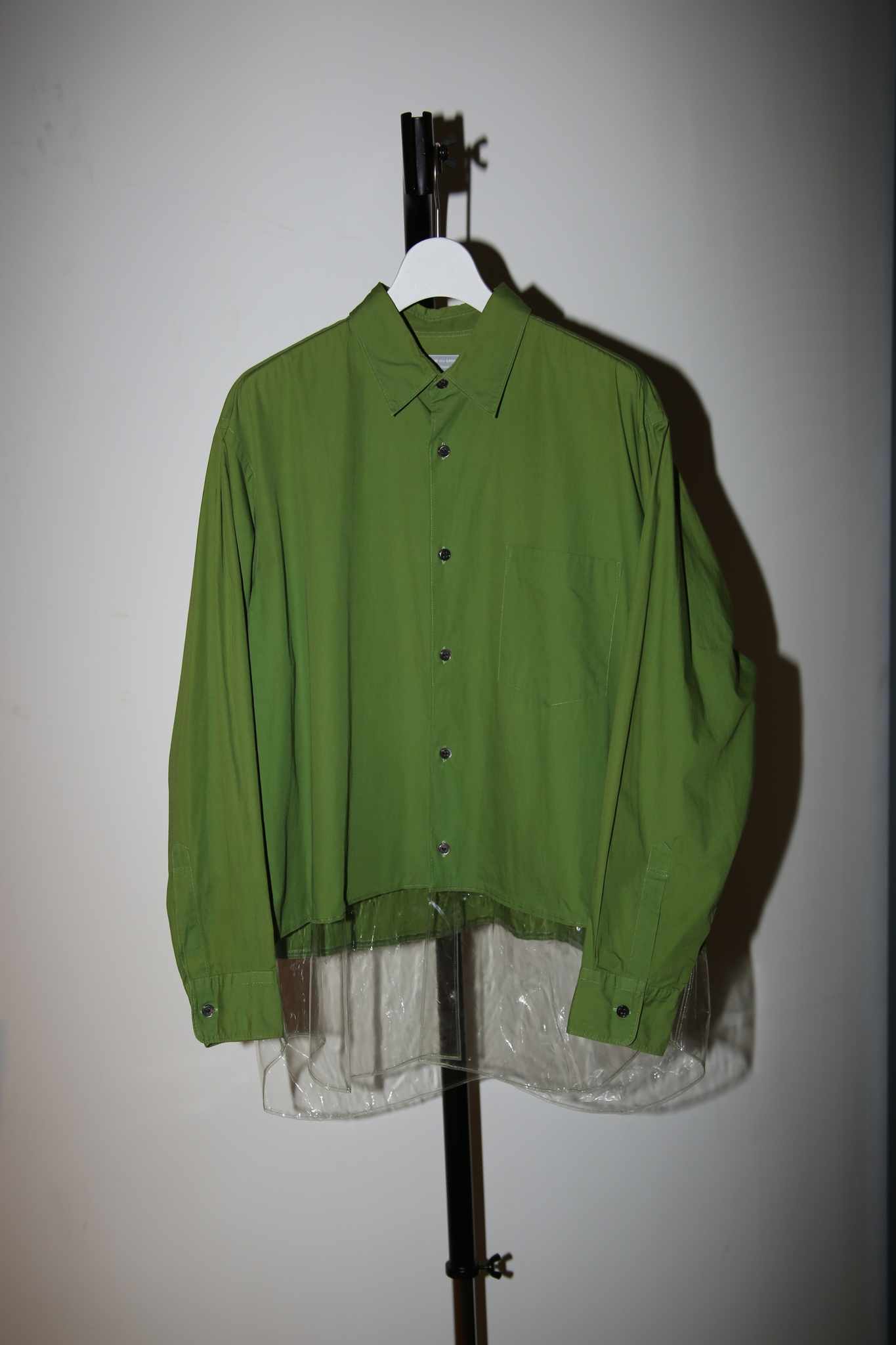 1996 COMME DES GARCONS HOMME / SWITCHING PVC COTTON SHIRT
