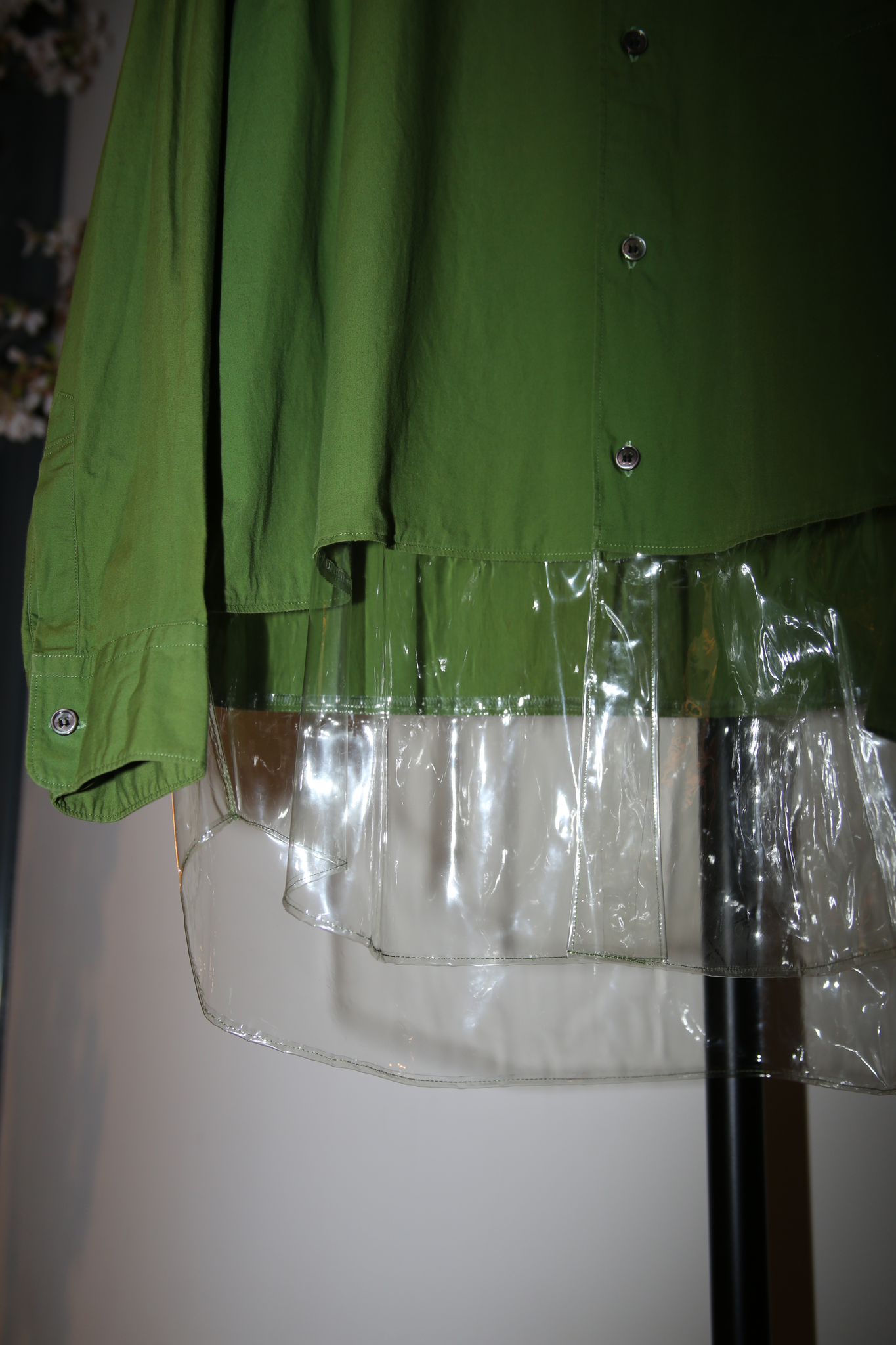 1996 COMME DES GARCONS HOMME / SWITCHING PVC COTTON SHIRT