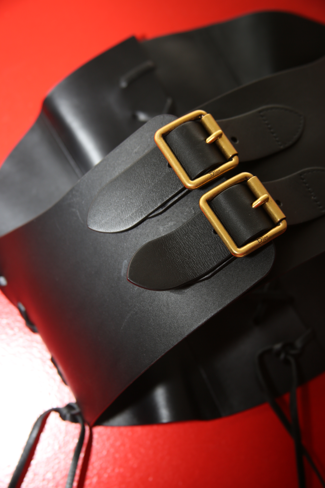2000 CHRISTIAN DIOR / LEATHER CORSET BELT IN BLACK