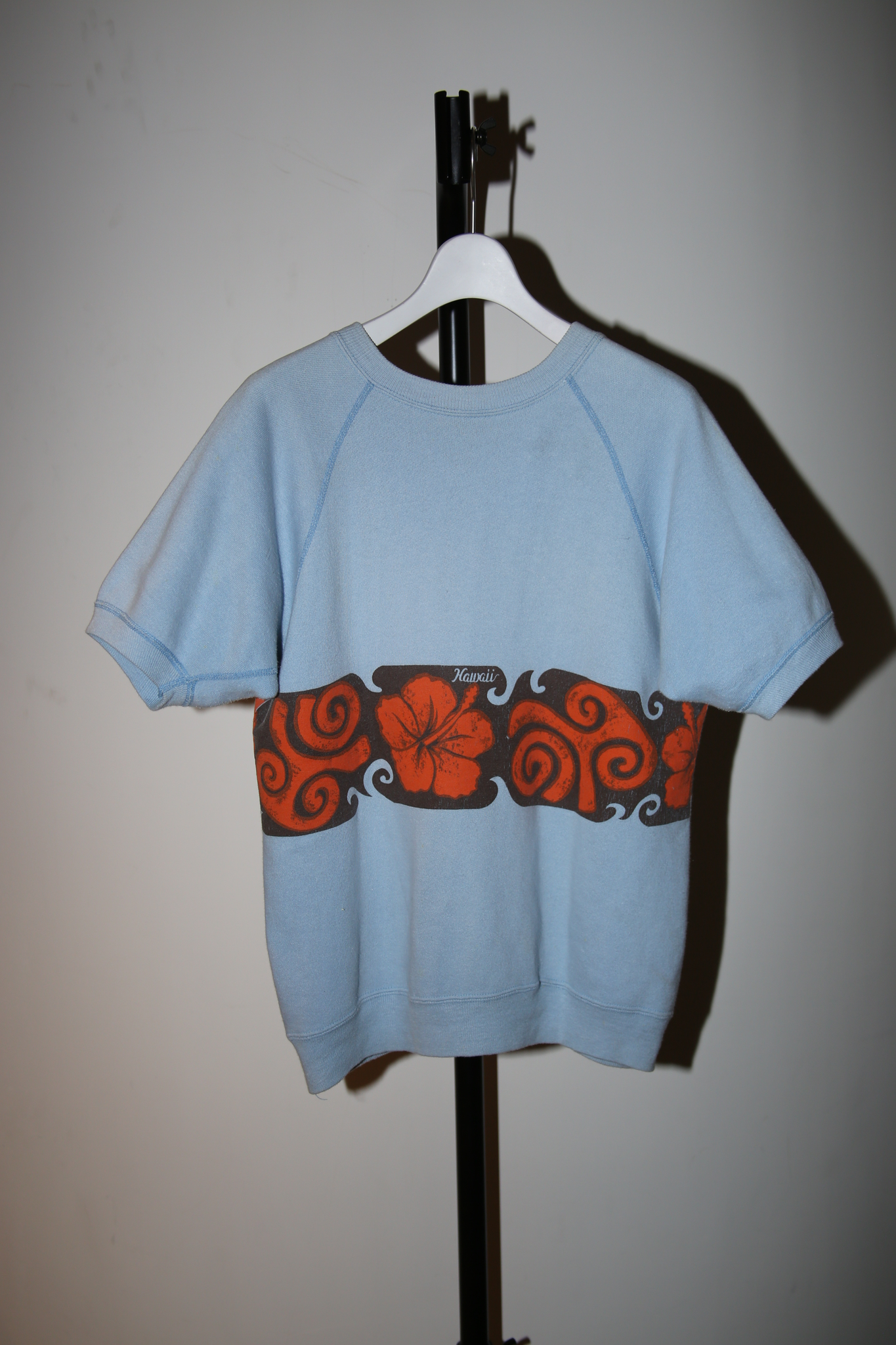 1960 VINTAGE / SHORT SLEEVE SWEAT SHIRT WITH HAWAI PRINTED