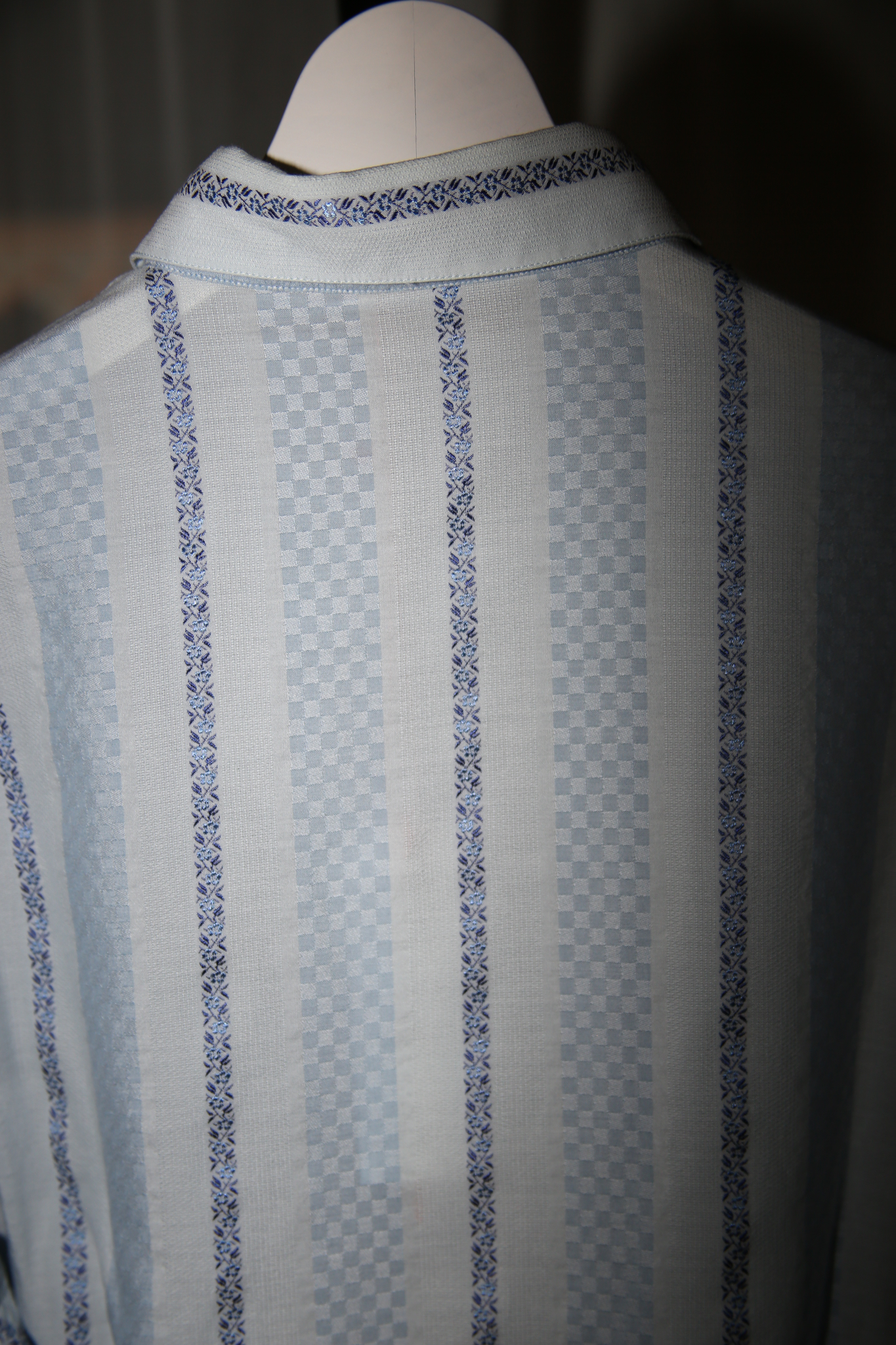 1980 GIANNI VERSACE / INDIDE OUT JACQUARD SIGNATURE SHIRT IN BLUE