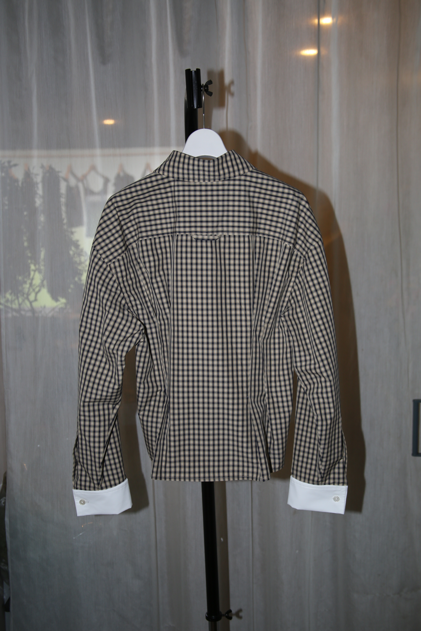 MERYLL ROGGE / WAISTED SHIRT IN PLAID CHECK SAND