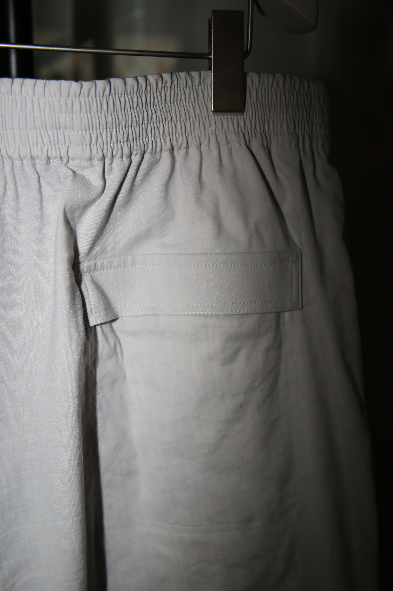 2020 HERMES / LINEN WOOL ELASTIC SHORTS WITH DRAW STRING