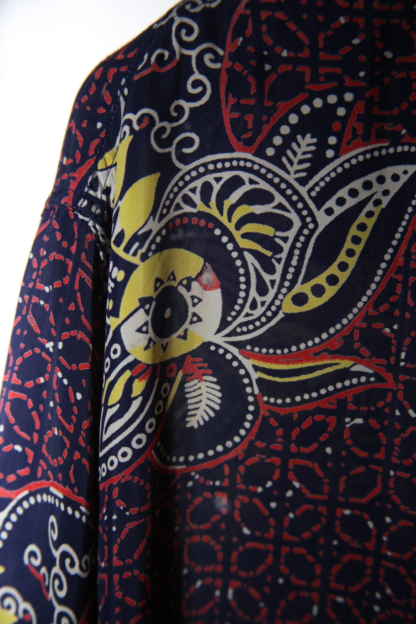 1950 VINTAGE / OPEN COLLAR RAYON PAJAMA SHIRT