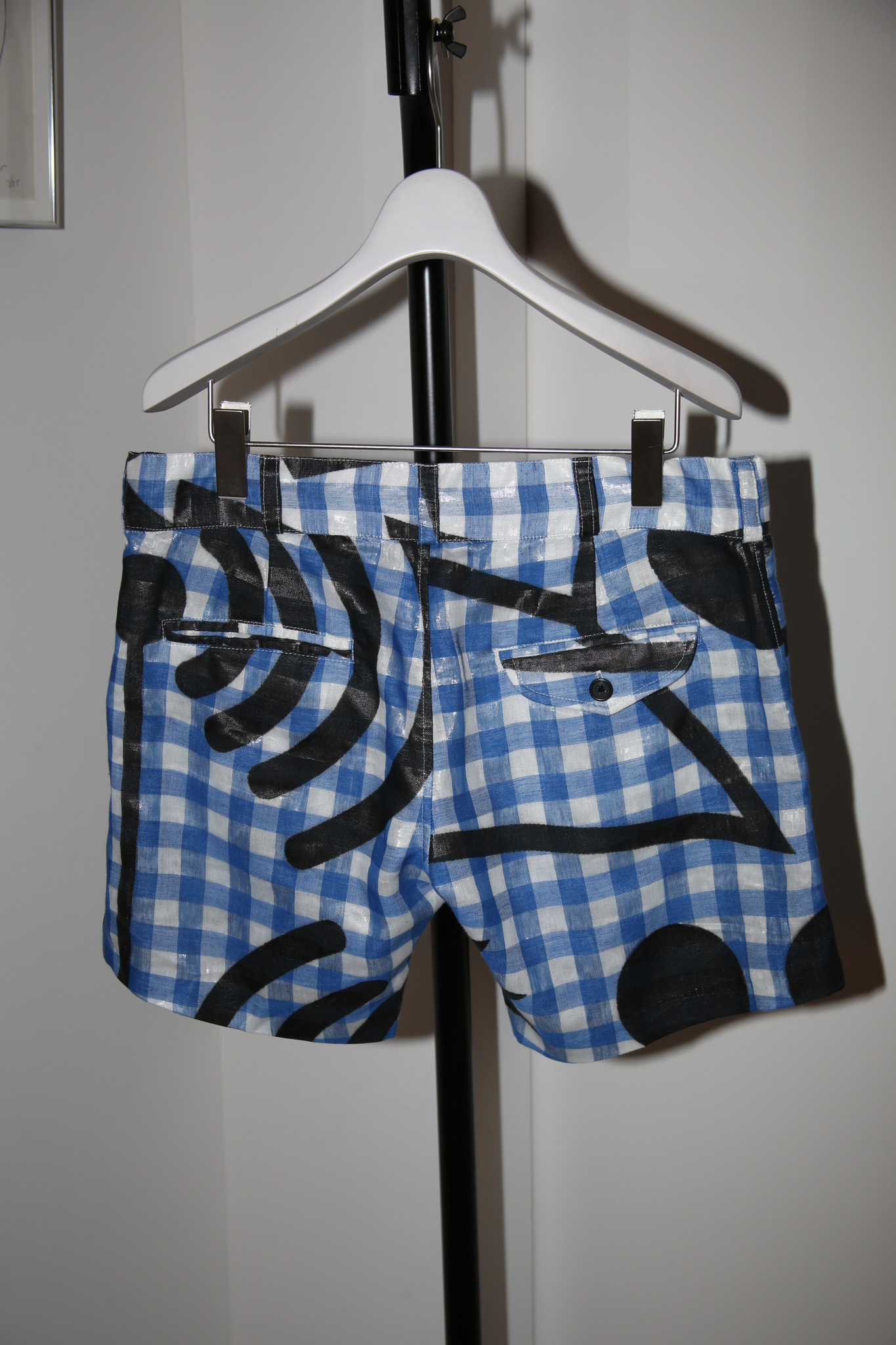2000 MAKIN JAN MA / COATING COTTON SHORT PANTS WITH GINHAM CHECK